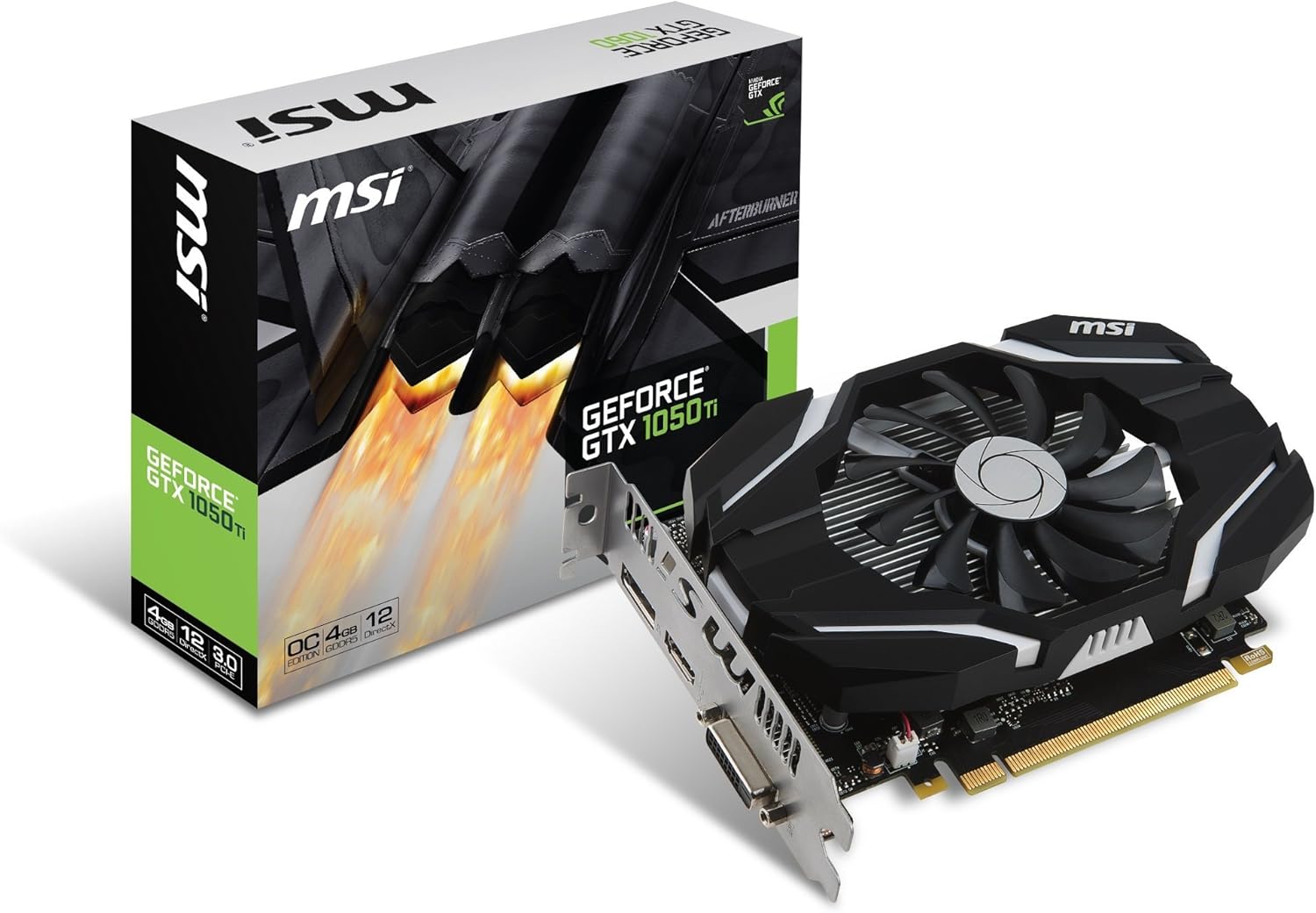 MSI Computer Video Card (GTX 1050 TI 4G OC) (Renewed)