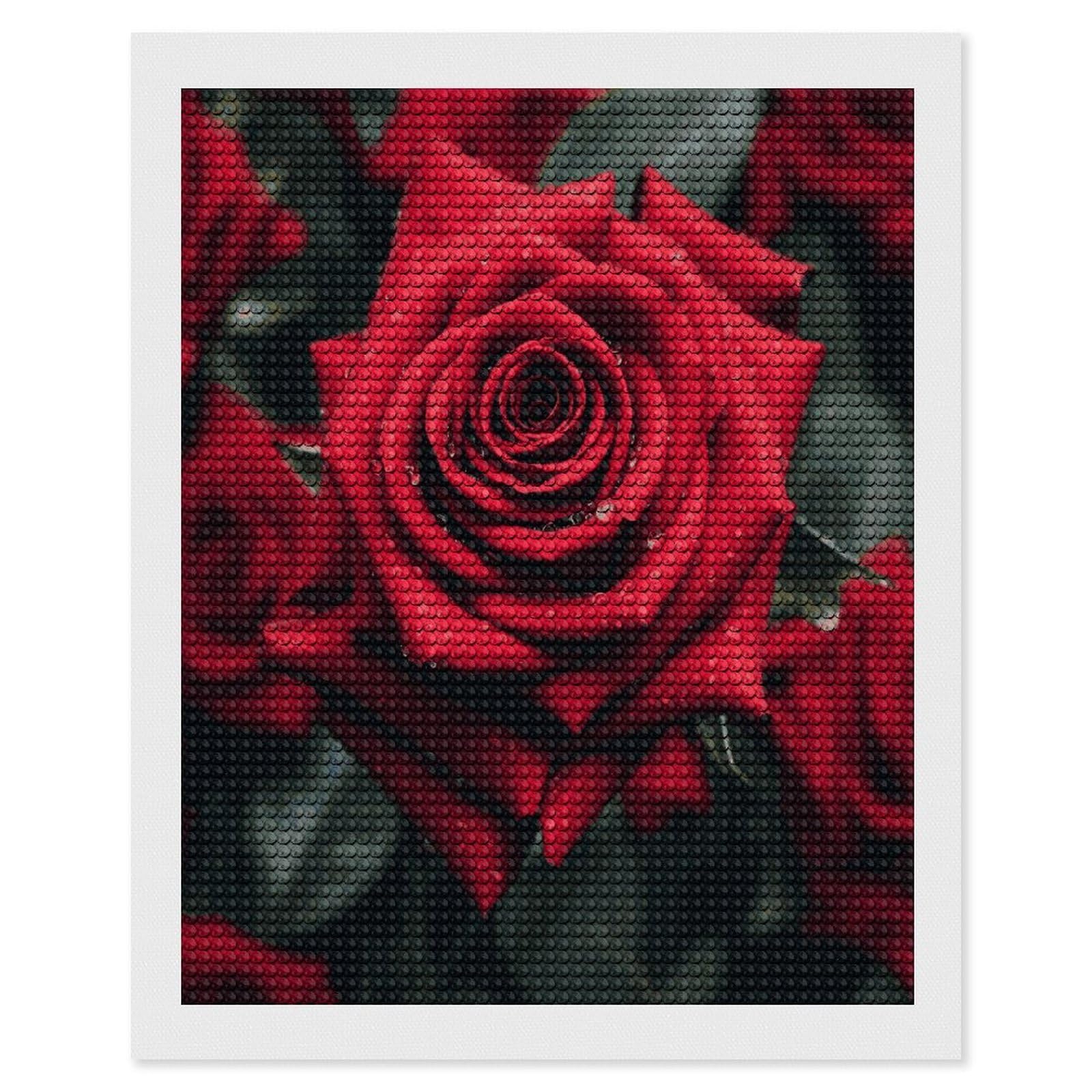 LDGSUPH Red Rose Diamond Painting Kits for Adults Paint with Diamond Pictures Art DIY Full Drill Diamond Dots Painting Personalized Diamond Photo for Home Wall Decor Gift 16"x20"