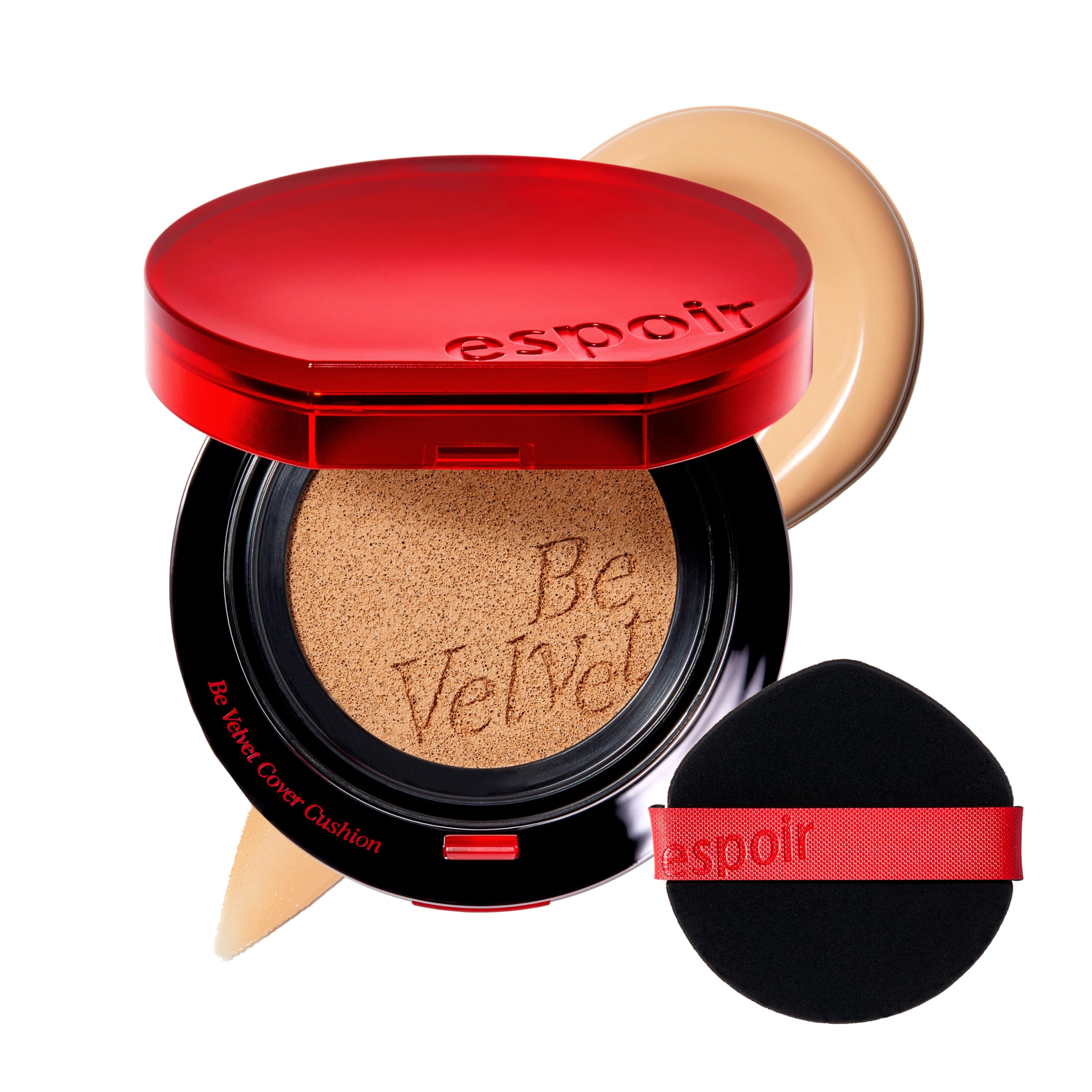 Espoir Be Velvet Cushion Foundation #26 Honey | Quick and Easy Coverage with Long-lasting Color by Zero Oxidation, Velvety Smooth Finish & Lightweight