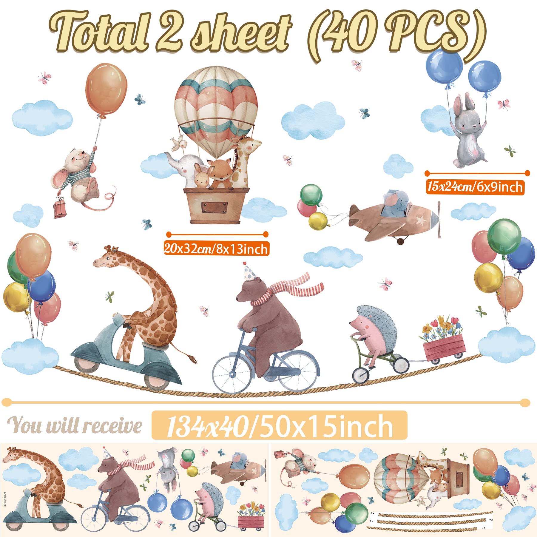 Stickers Le Mongolfiere - Adesivi murali per bambini