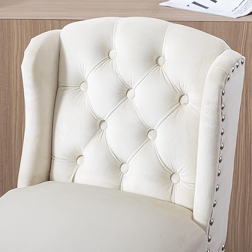 Miniatura 6 de DUOMAY Juego de 2 taburetes de bar modernos copetudos, sillas de bar de 26 pulgadas de altura de mostrador con respaldo, silla de isla de cocina de