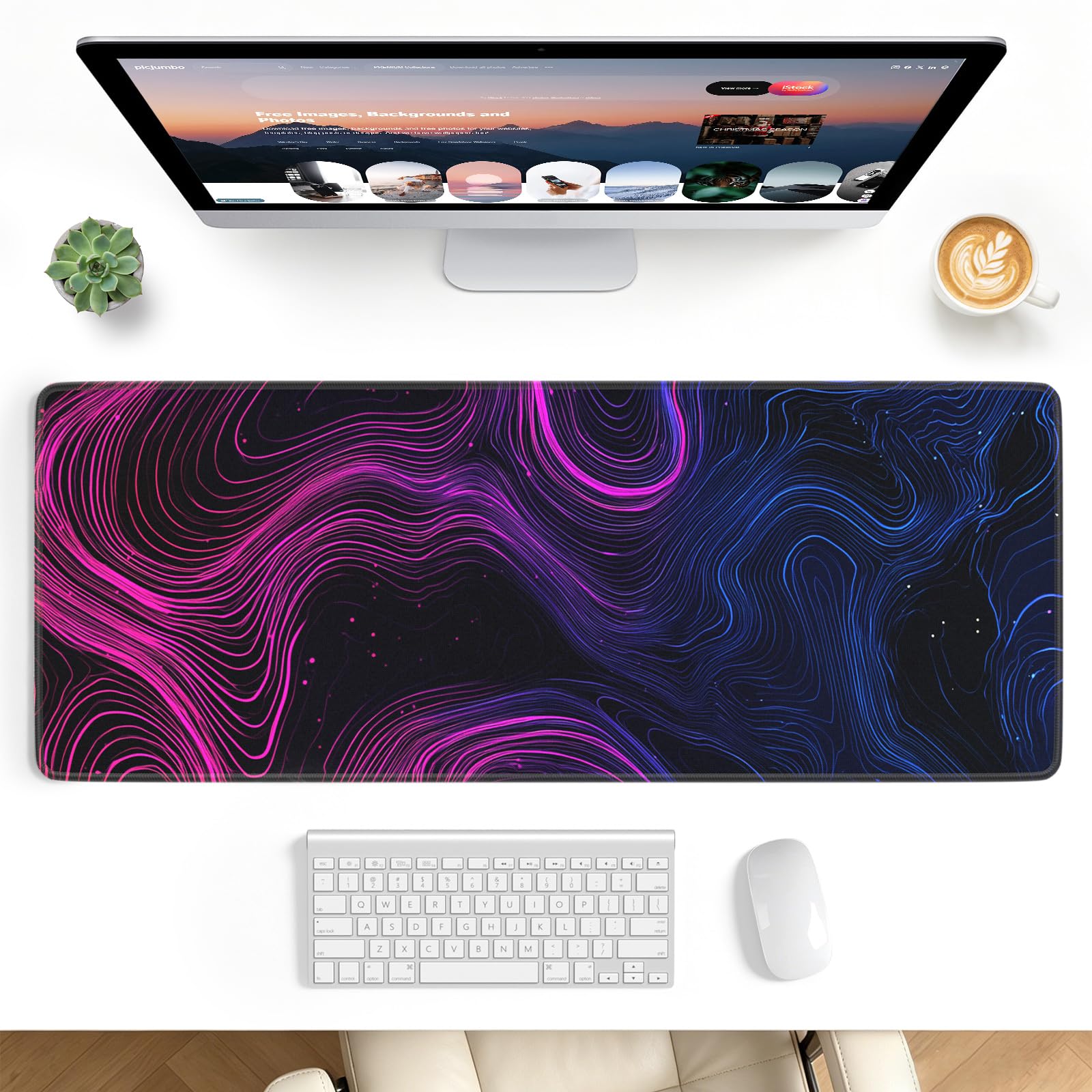 Stanploe Gaming Mouse Pad, Extended Desk Mat, Stitched Edges, Non-Slip Base