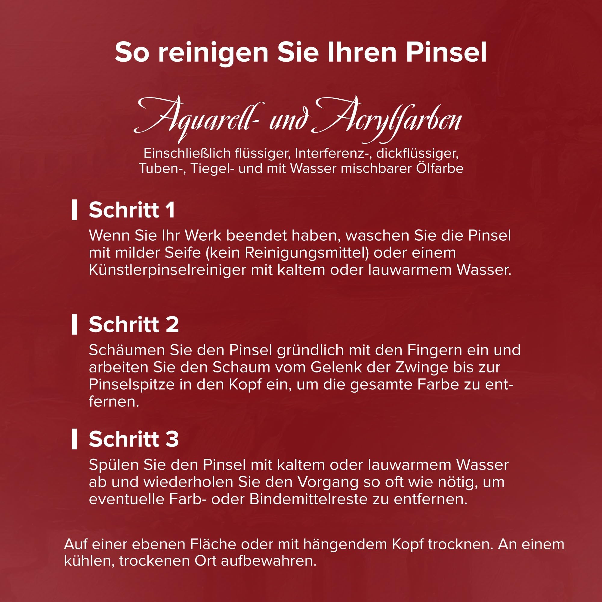 Silber Pinsel Serie 5518S Silber Mop rund kurzer Griff Pinsel, Ziegenhaar, Crimson/Weiß, Größe 16