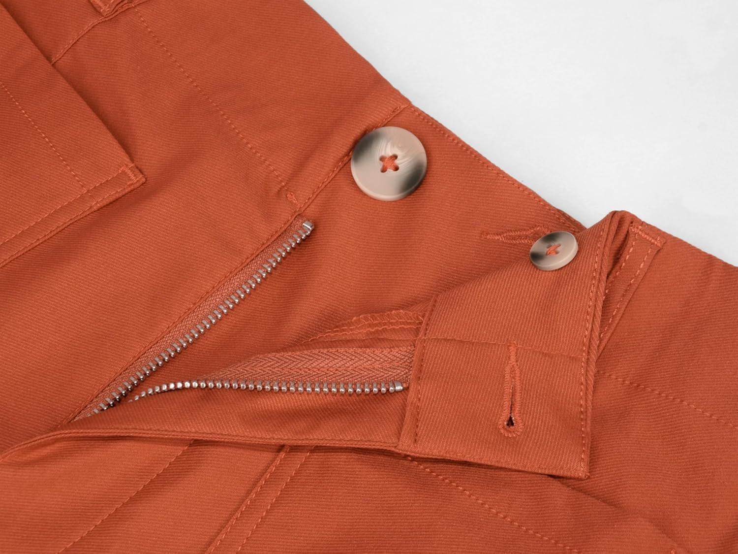 miduo Womens Summer Casual Zipper Buttoned High Waisted Form-Fitting Stretchy Shorts with Patch Pockets - Image 7