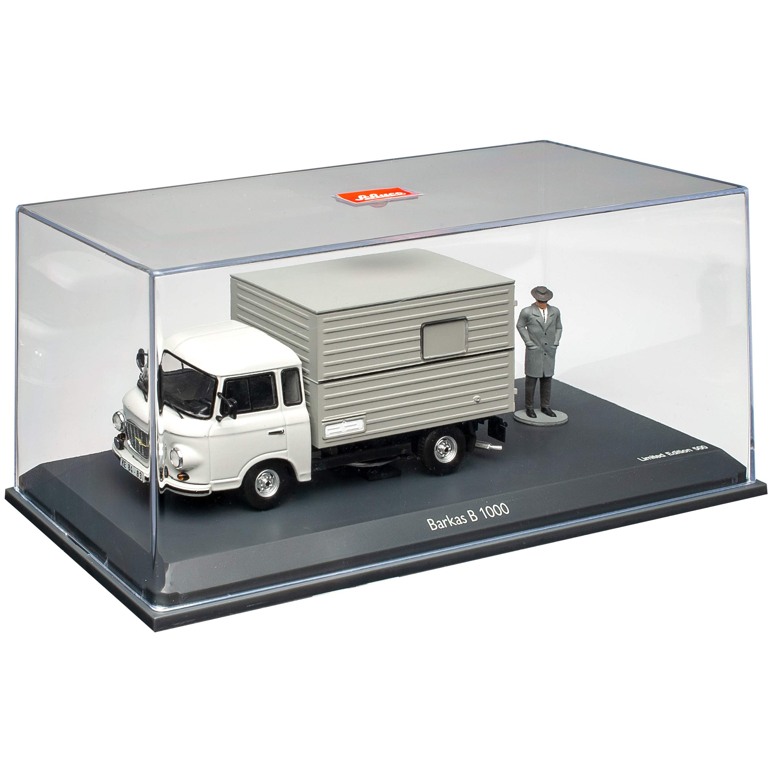Generisch Barkas B1000 Grau mit Aufbau und Figur DDR 1961-1990 1/43 Schuco Modell Auto Modell Auto
