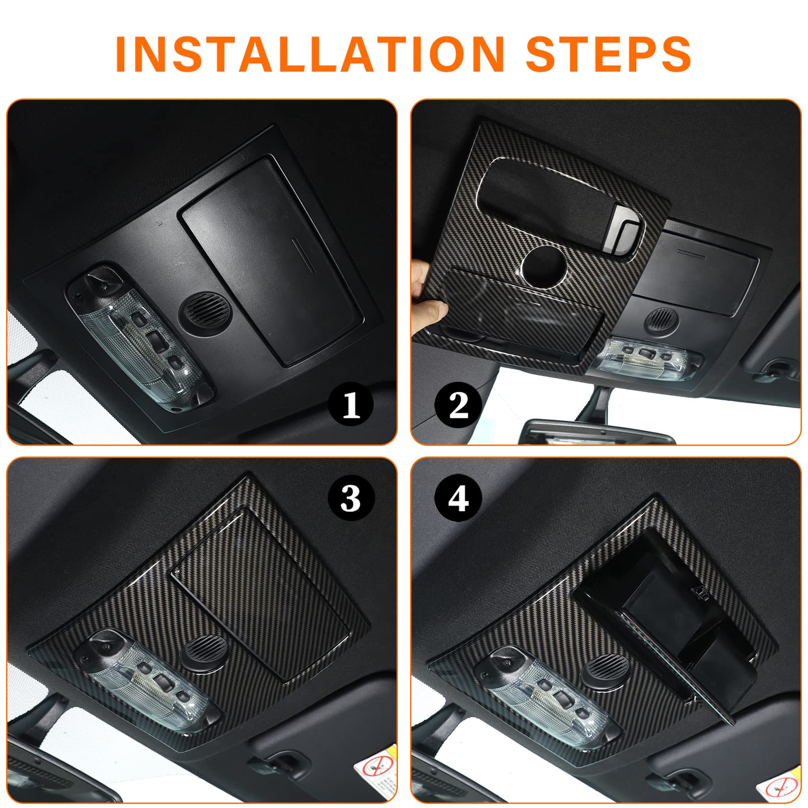 Adhesivo de plástico ABS para luces de lectura delantera y trasera para Ford Ranger Wildtrak 2015-2021 (cubierta delantera de luz de lectura)