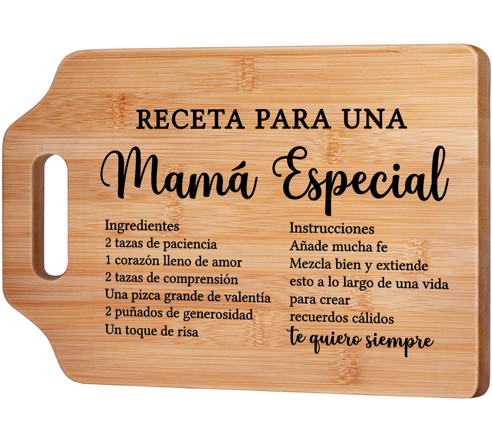 Gleevara Regalo Madre Mama, Tabla de Cortar de Bambú Única