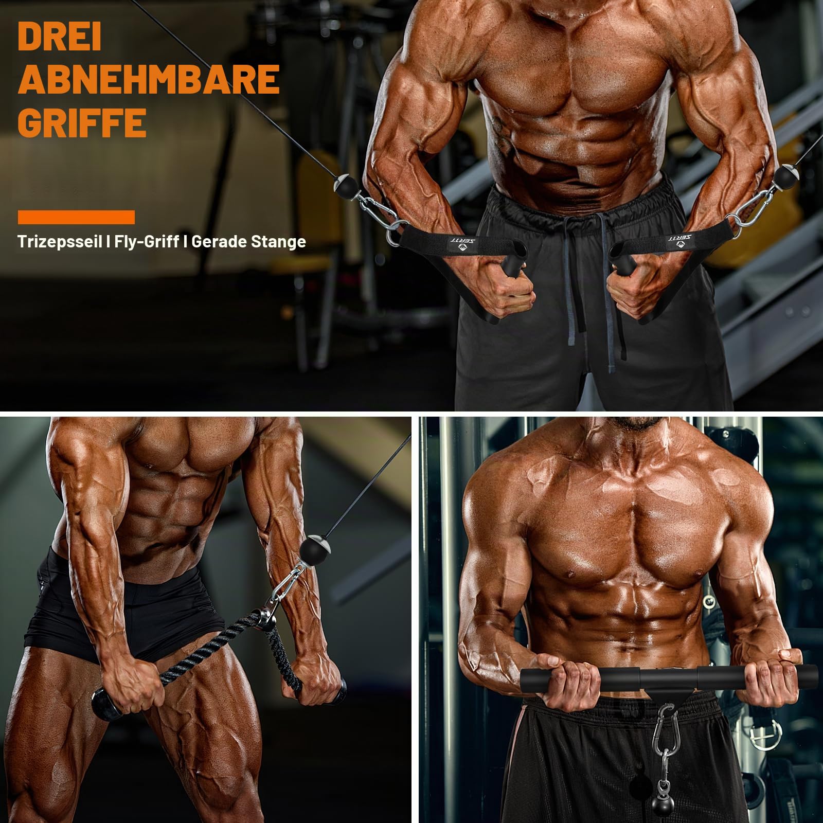 SERTT Gewicht Seilzug Fitness Gym, Verbesserte Kabelzug Fitness Latzug Gym Fitnessgeräte für LAT Pull Down, Bizeps Curl, Trizeps, Armtraining-Gewichtsscheibensystem Zusatzgeräte