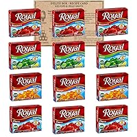 Vista 1 de Royal Gelatin - Paquete variado de 12 unidades que contienen 3 cajas cada una de 4 sabores – fresa, lima, naranja y cereza, compatible con la dieta
