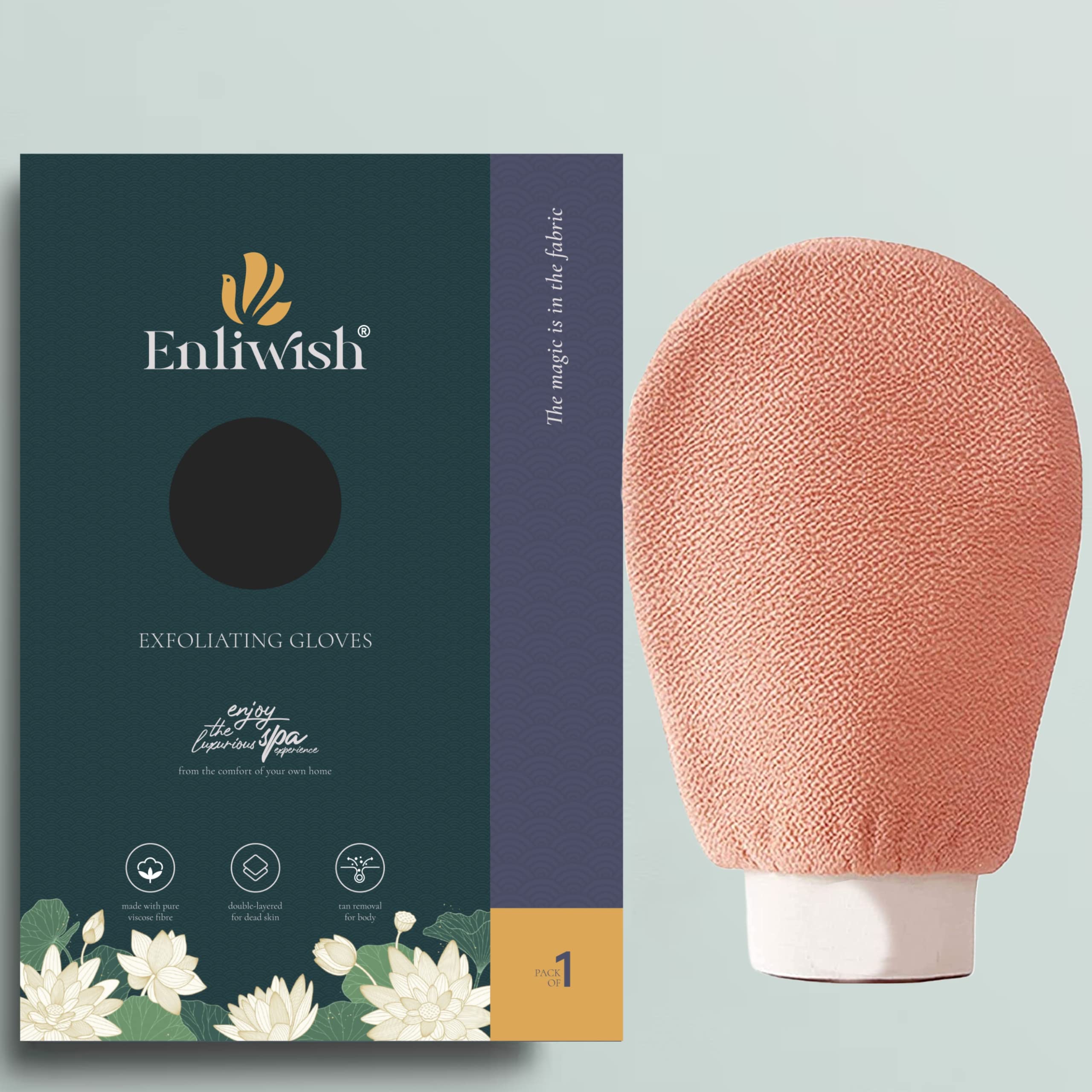ENLIWISH Exfoliating Body Gloves - Dead Skin Remover and Scrubber for Men and Women (Orange, Normal)-image-38