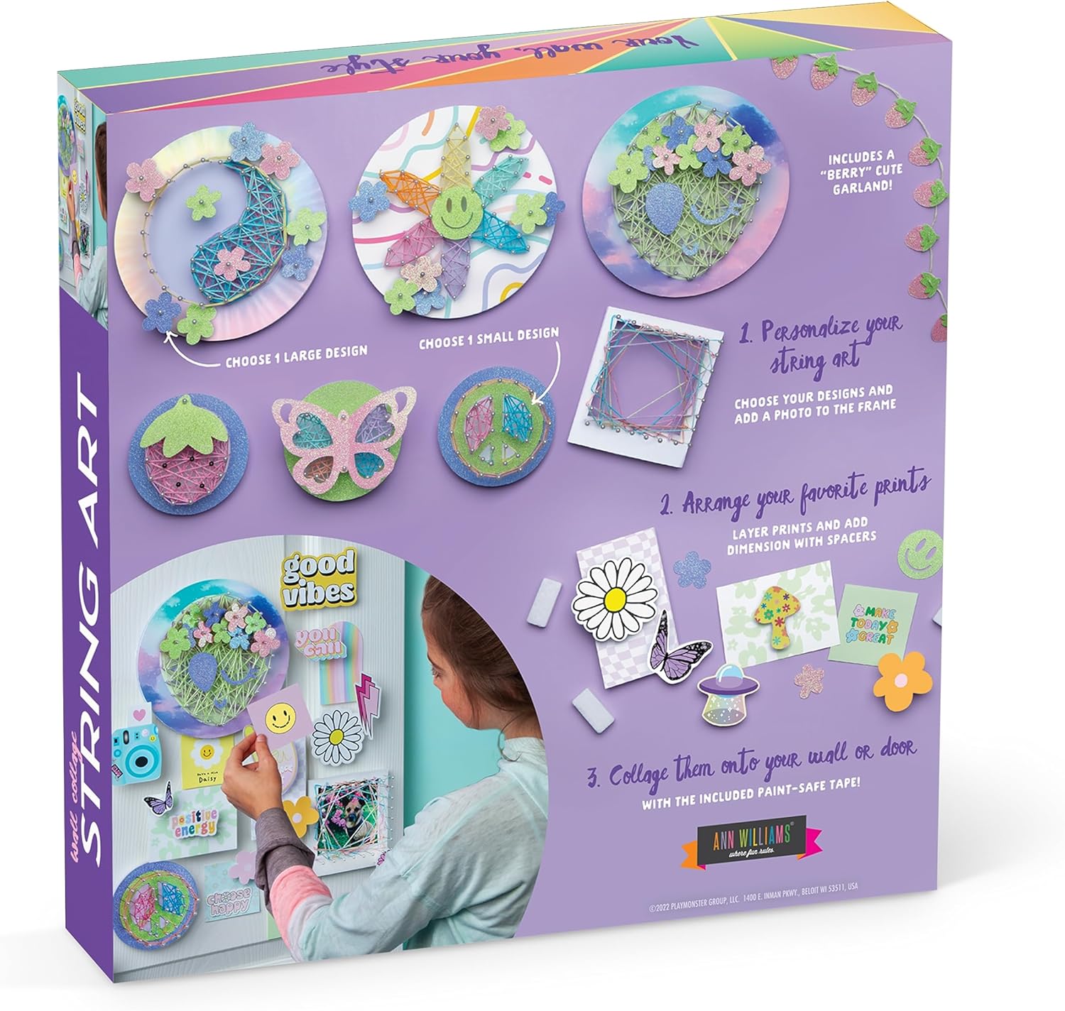 Craft-Tastic - Wall Collage String Art - DIY Custom Room Décor Craft Kit - Decorative Prints Paint-Safe Tape - for Tweens and Teens Ages 10 and Up - Image 6