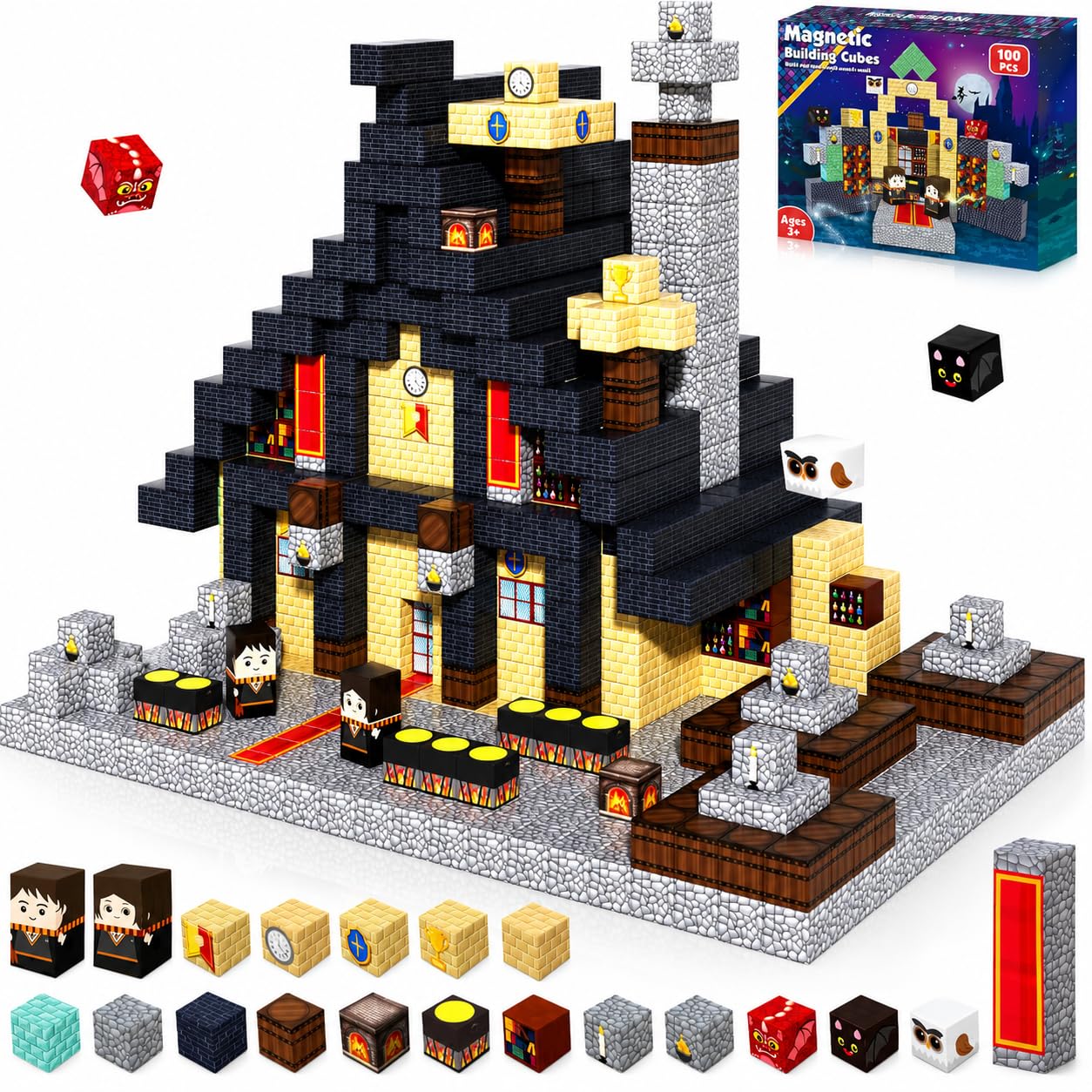 Amazon.co.jp: GraceDuck 磁気ブロック 100個 - Magic's House 磁気