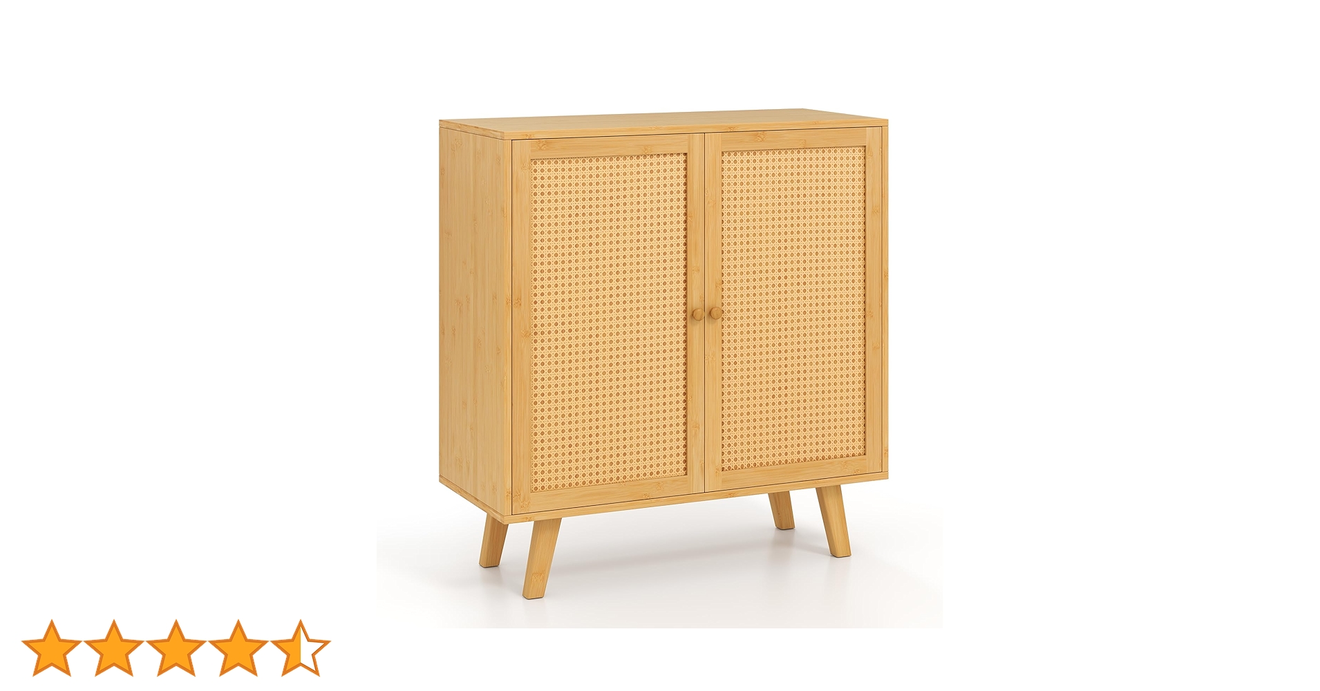 Amazon.co.jp: COSTWAY キャビネット 竹製 サイドボード ラタン 藤編み