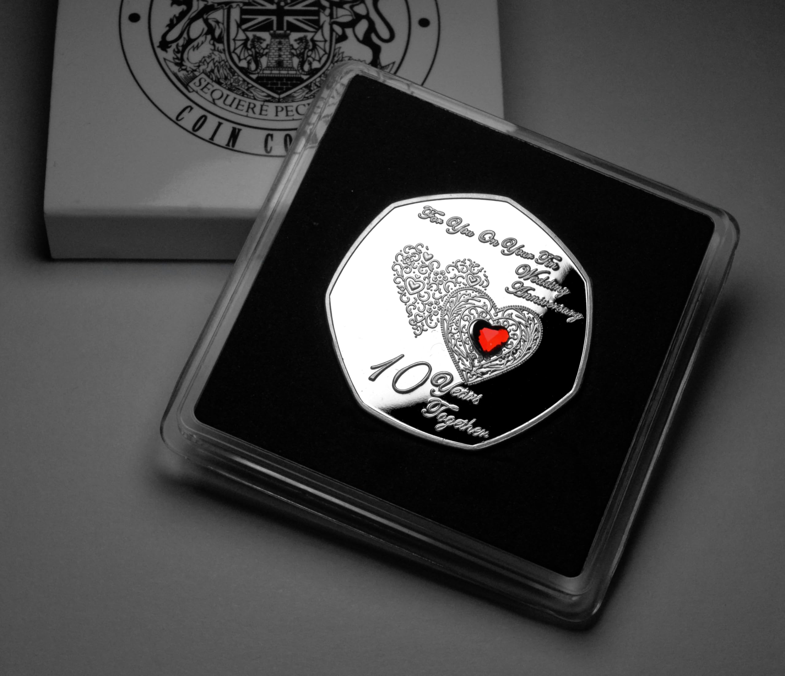 The Commemorative Coin Company For You On Your 10th TIN WEDDING ANNIVERSARY Commemorative. Gemstone. Presentation Case. Gift/Present.