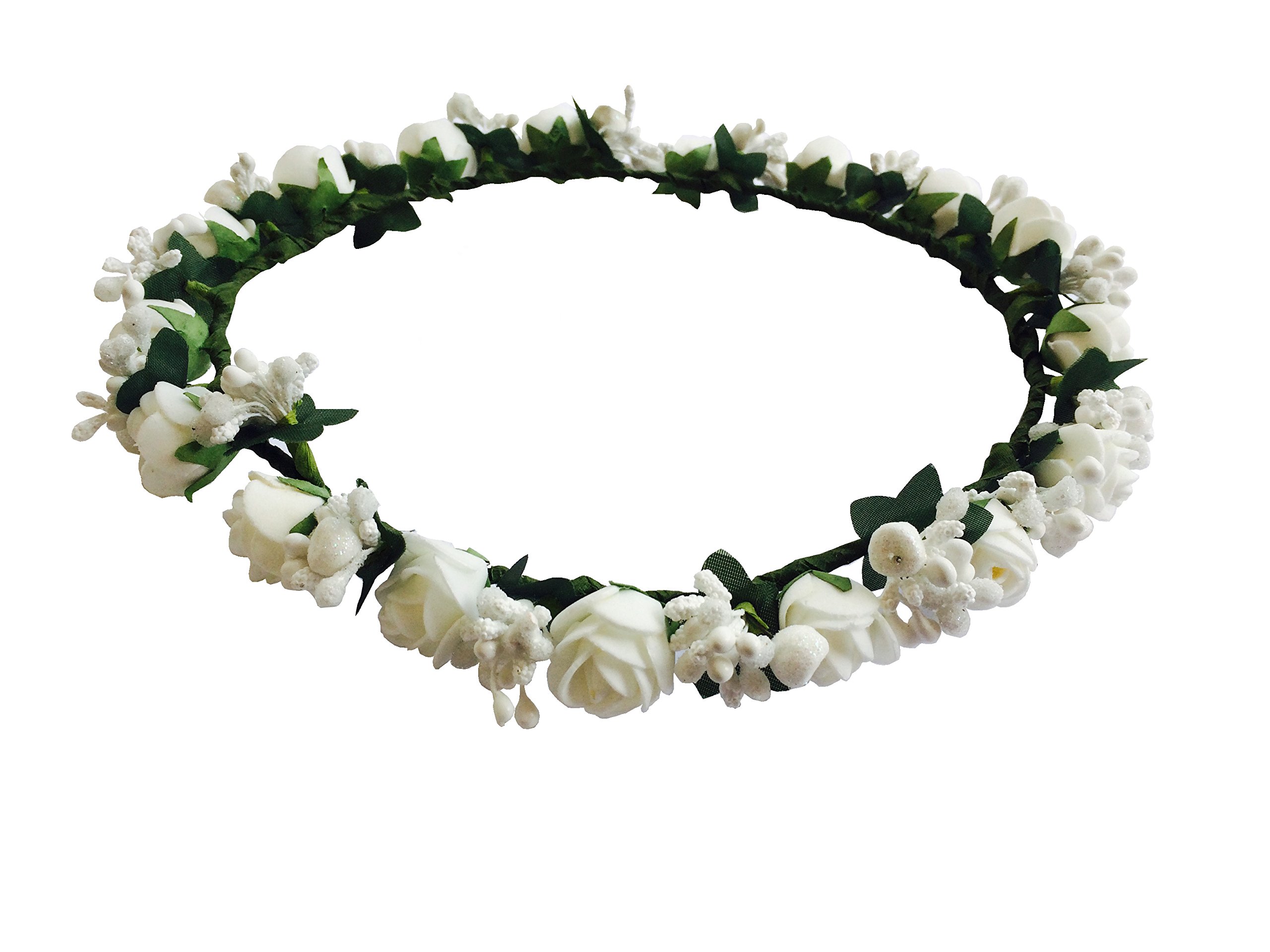 Loops n knots Princess Flora Collection White Tiara/Crown/Headband for Girls & Women Hair Accessories for Girls