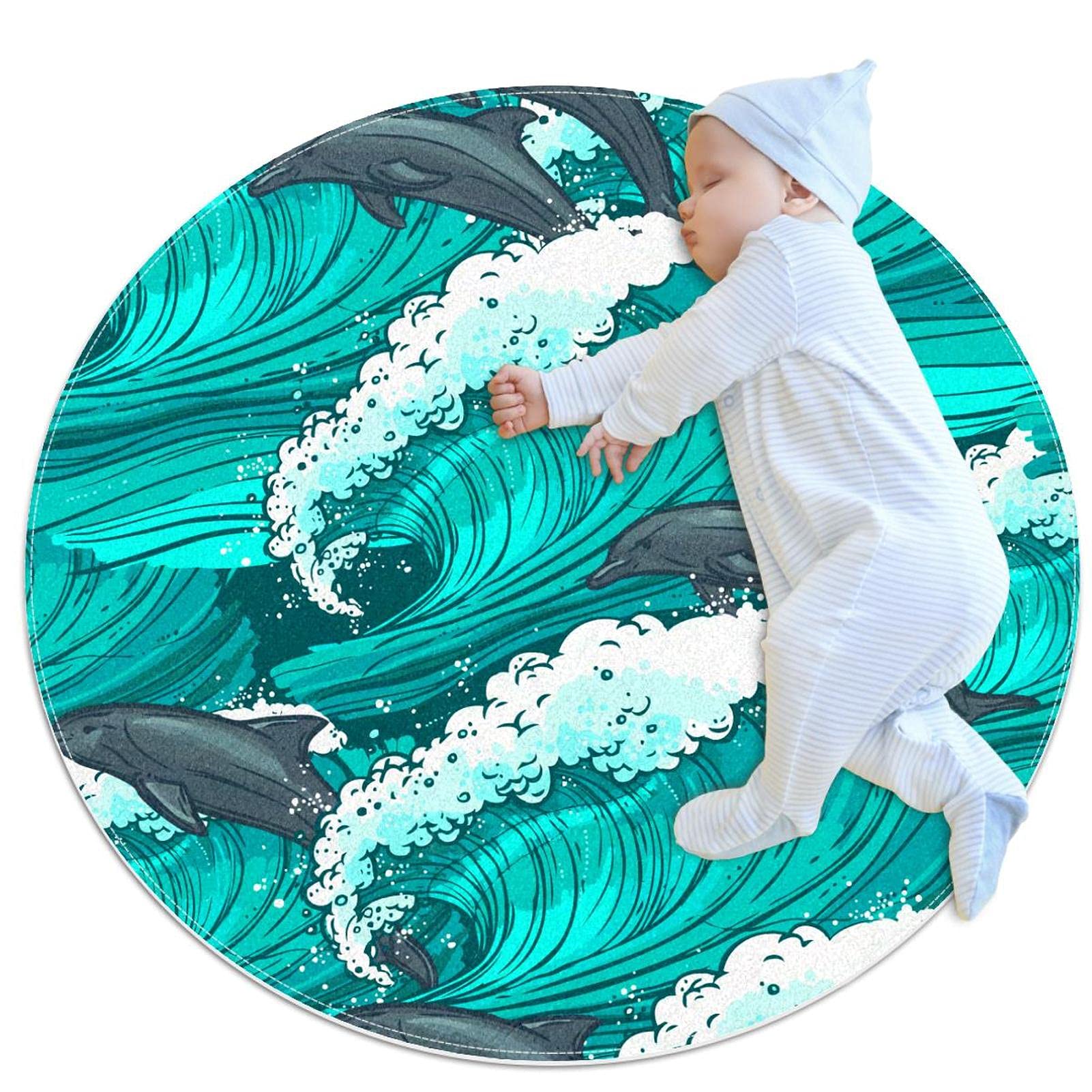 Tapis de salle de bain rond anti-glisse pour sécuriser la chambre d'enfant