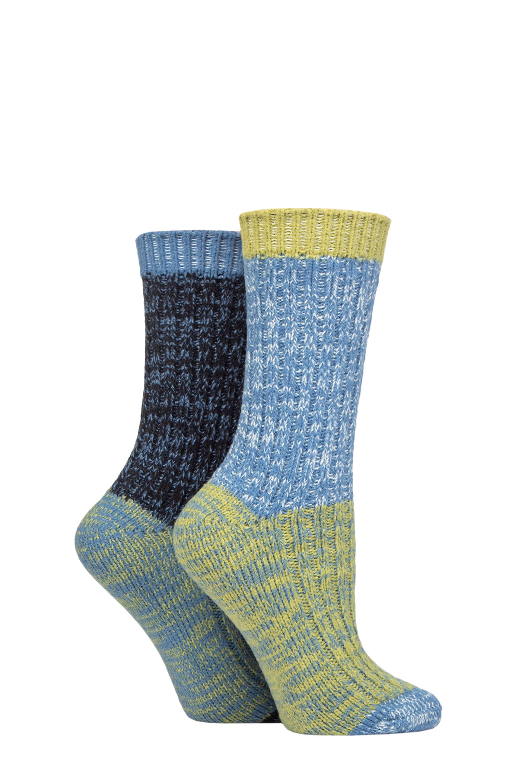 Elle Women's Autumn Apple Cosy Soft Chunky Ribbed Plain Boot Socks In A Multipack Of 2 Pairs For Walking, Hiking And Trekking In Assorted Colours Sizes 4-8