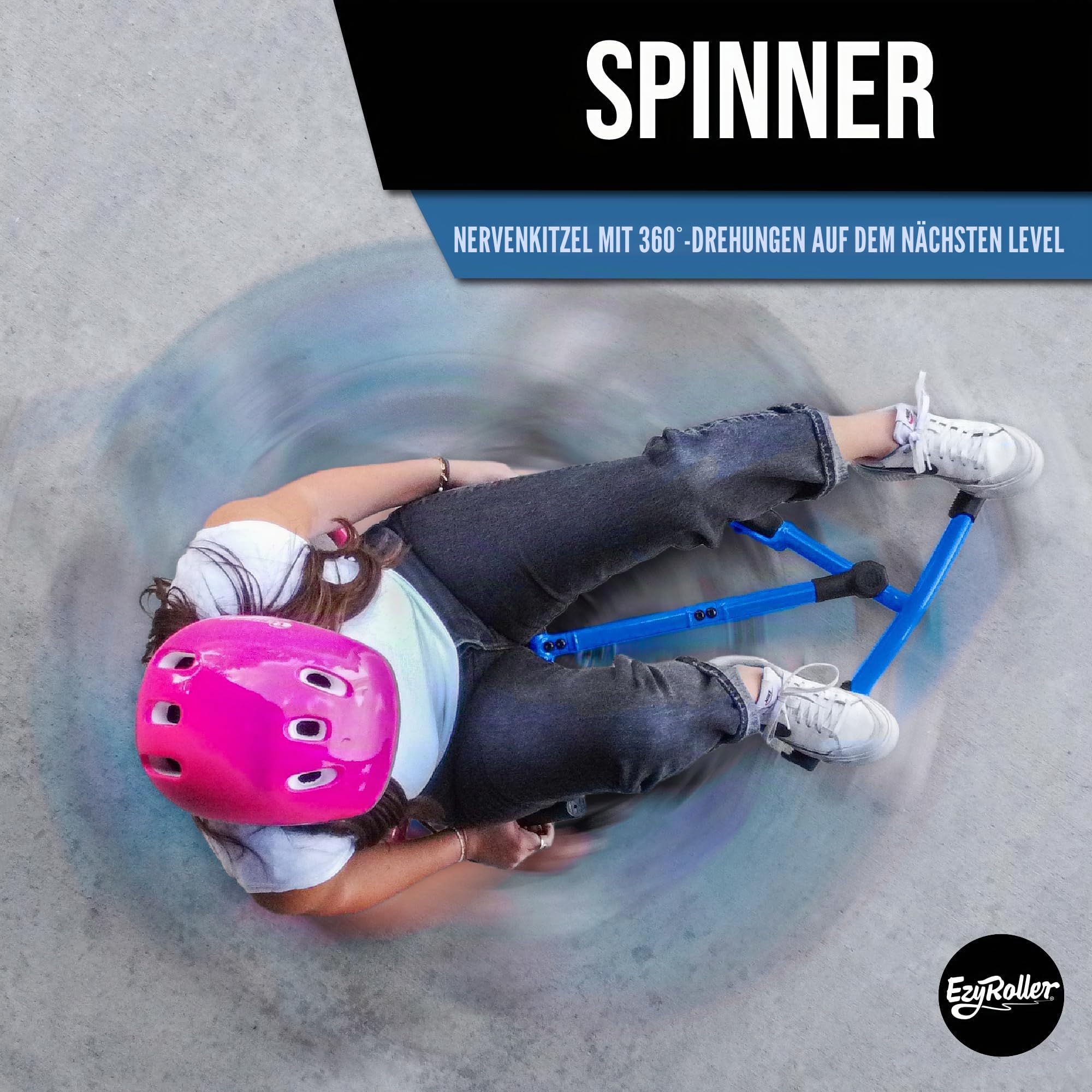 Ezyroller Spinner X Kinderfahrzeug für Kinder ab 4 bis 14 Jahre Dreirad Trike Dreiradscooter dreirädriges Funfahrzeug (blau)