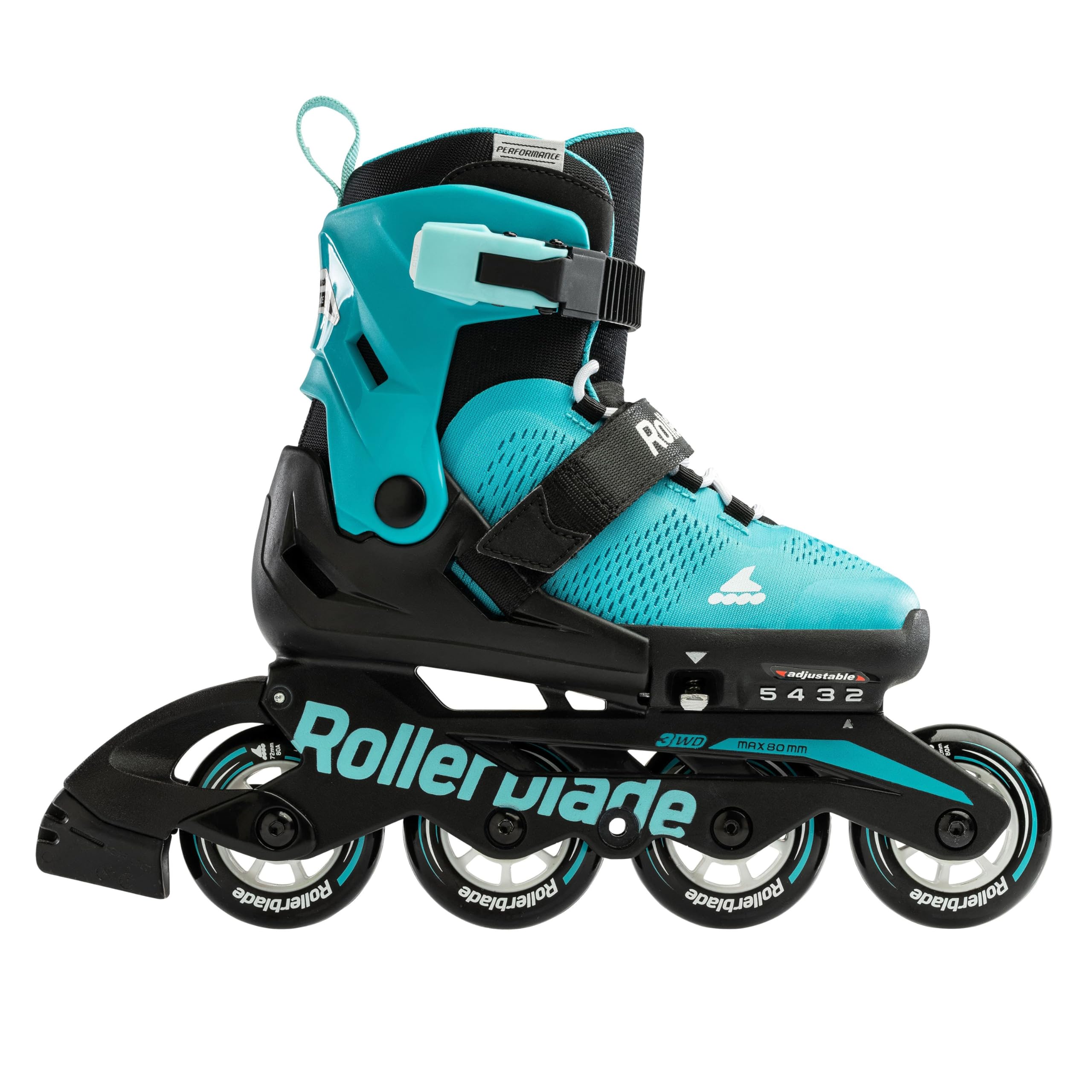 Rollerblade Microblade dziecięce regulowane łyżworolki fitness, wodne/czarne, junior, młodzieżowe łyżworolki, 1-4