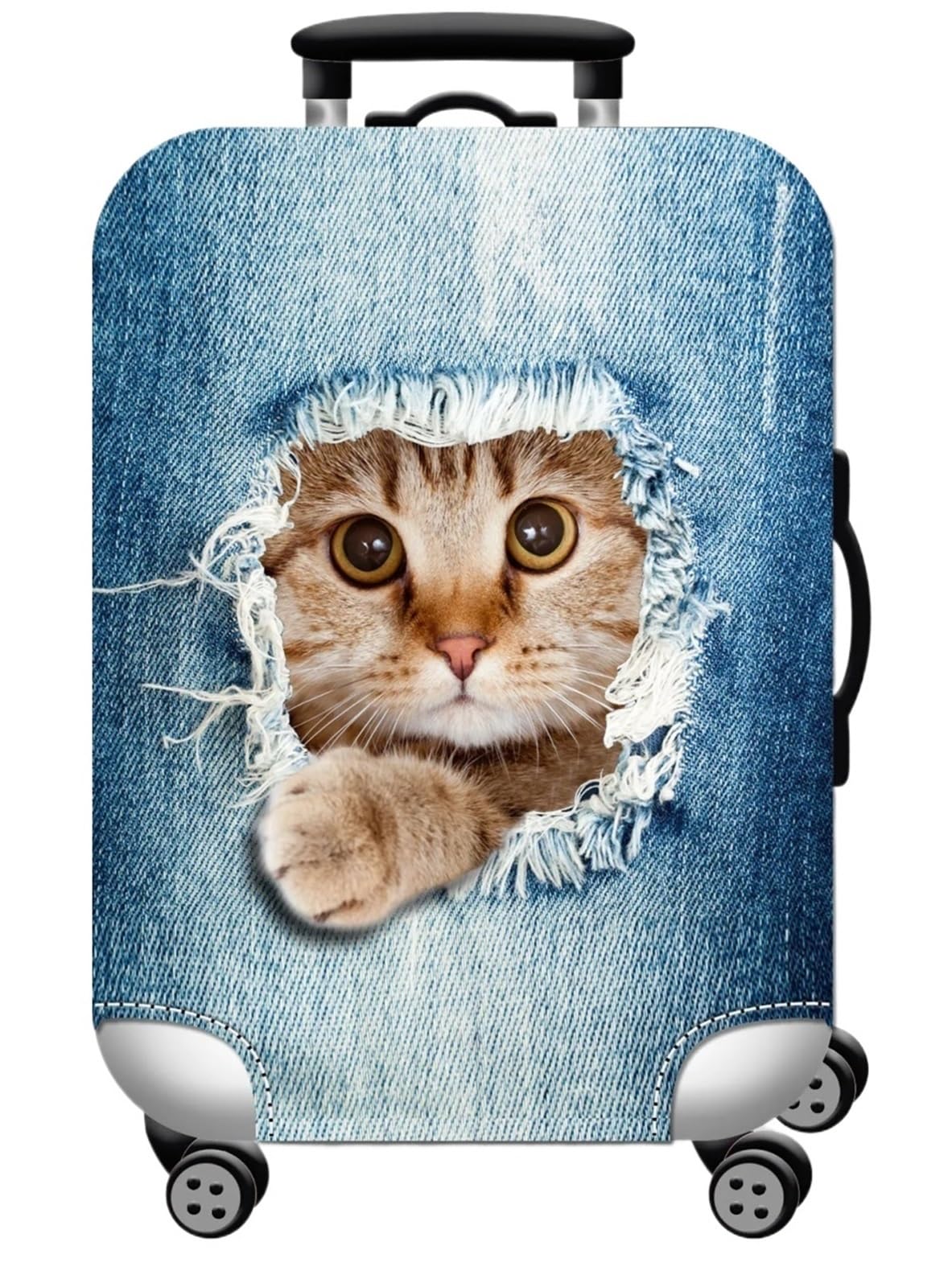 2 pezzi di copertura protettiva elastica spessa for bagagli con cerniera for borsa, for valigia, for trolley, accessori da viaggio Per Valigie(Cat,L)