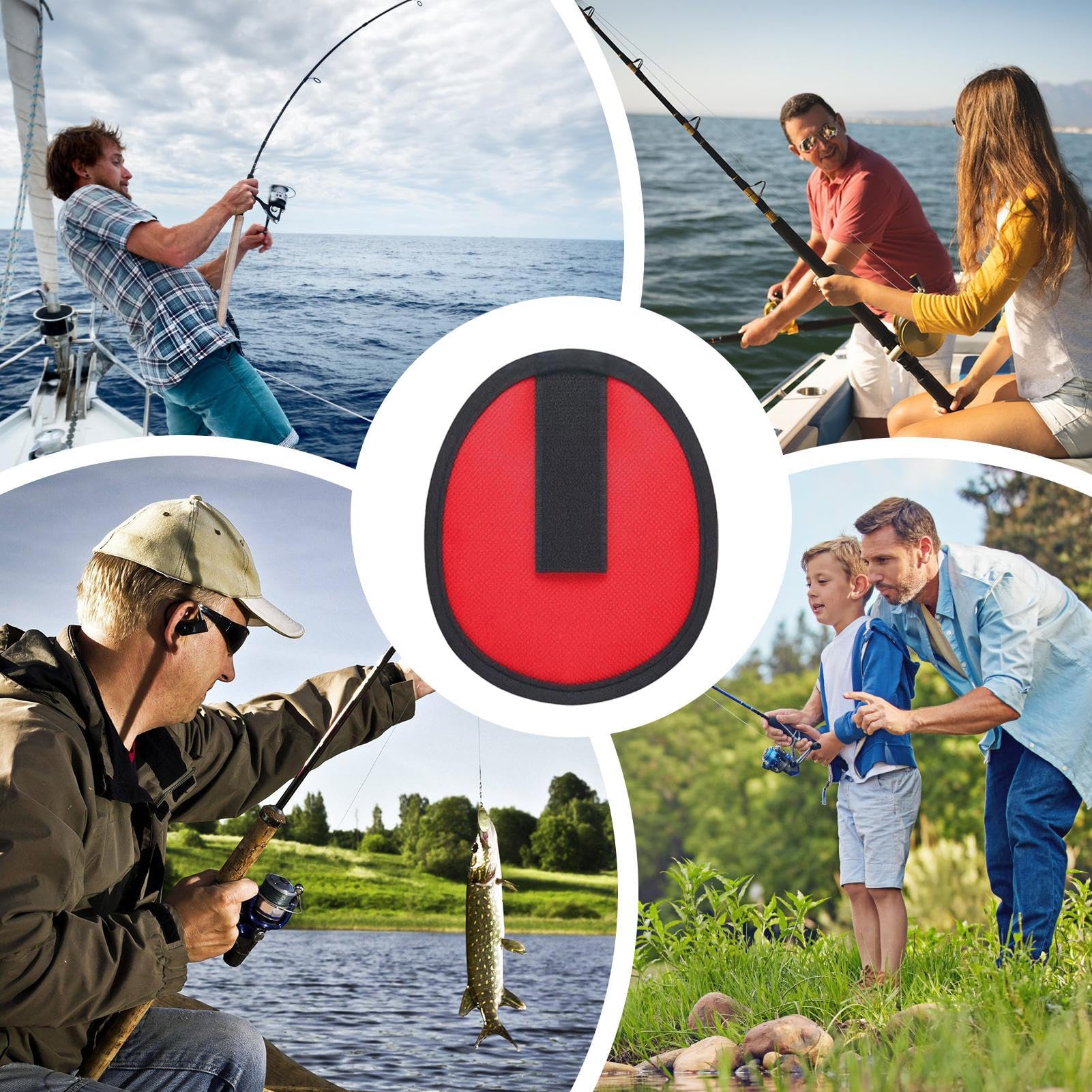 6 Coperture Per Esche Da Pesca Protettive, Guanti Da 15 Cm In Tela E Gomma, Antiforo Per Ami - Sicurezza Per Pescatori - 3