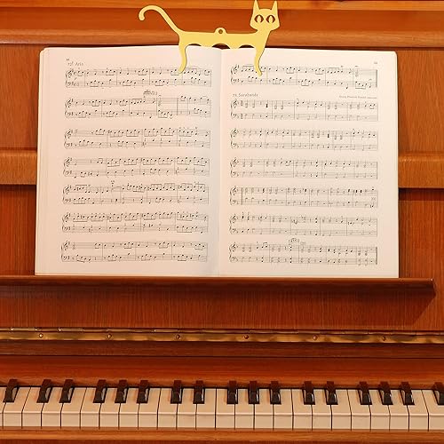 Miniatura 9 de YHNTGB 2 clips de metal para libros de música, soportes para páginas de partituras musicales, clips para soportes de partituras, lindo marcador de