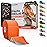 Kinesiology Tape-Incredible Support for Athletic Sports and Recovery + Free Taping Guide - Pre-Cut 2 inch 32 feet (Tiger Orange + Free Taping Guide, 1 Pack)