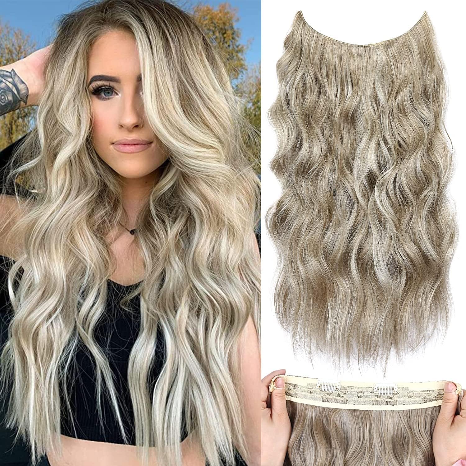 Invisible Wire Hair Extensions with Adjustable Transparent Wire, Secret