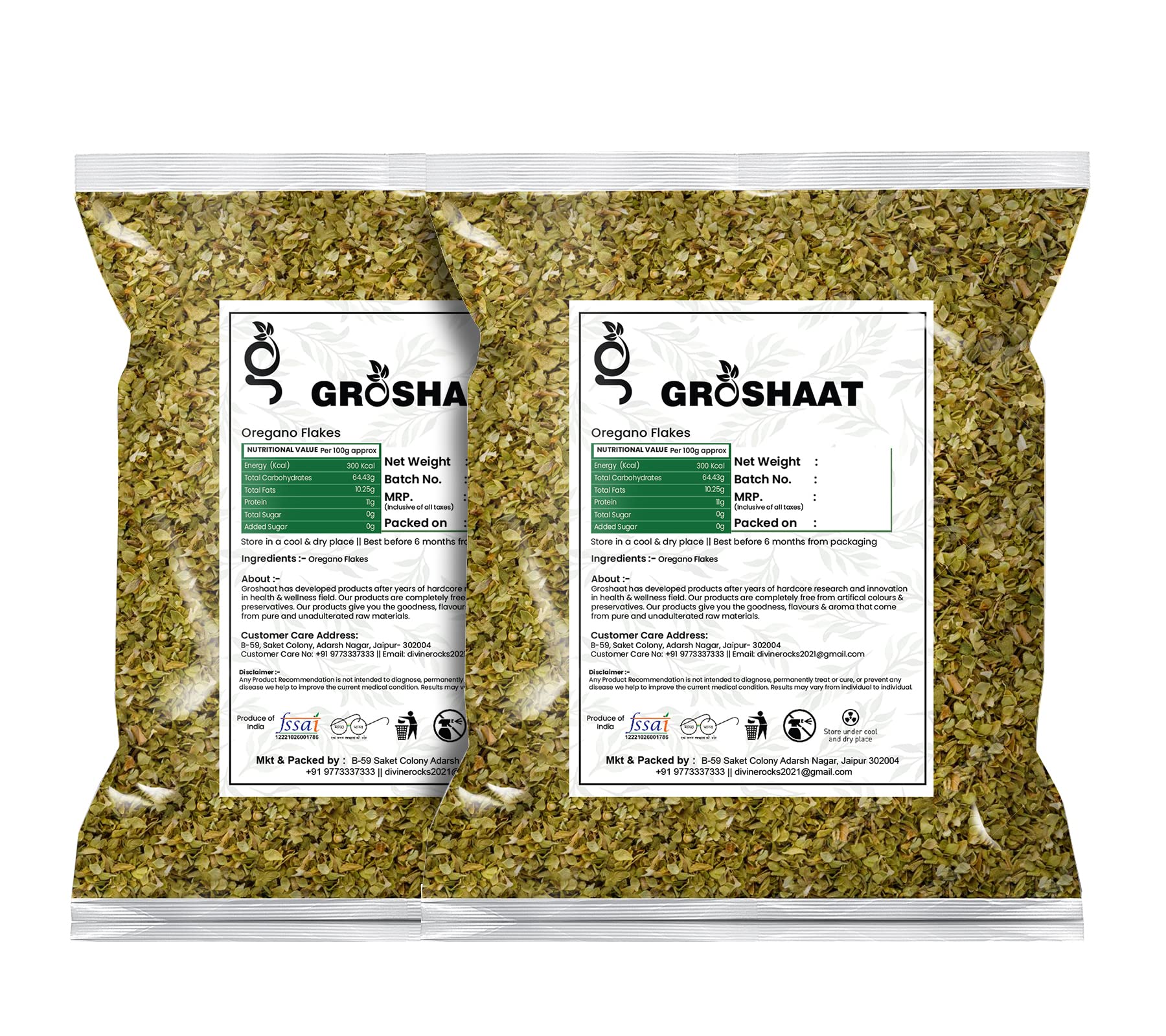 Groshaat Hand Beaten Oregano Flakes -200gm Each (Pack Of 2) 400Gm - Image 2 thumbnail