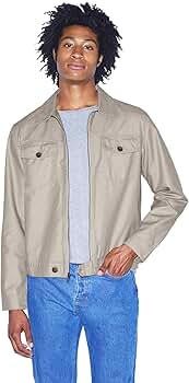 American Apparel mens Long Sleeve Twill Jacket, Vintage