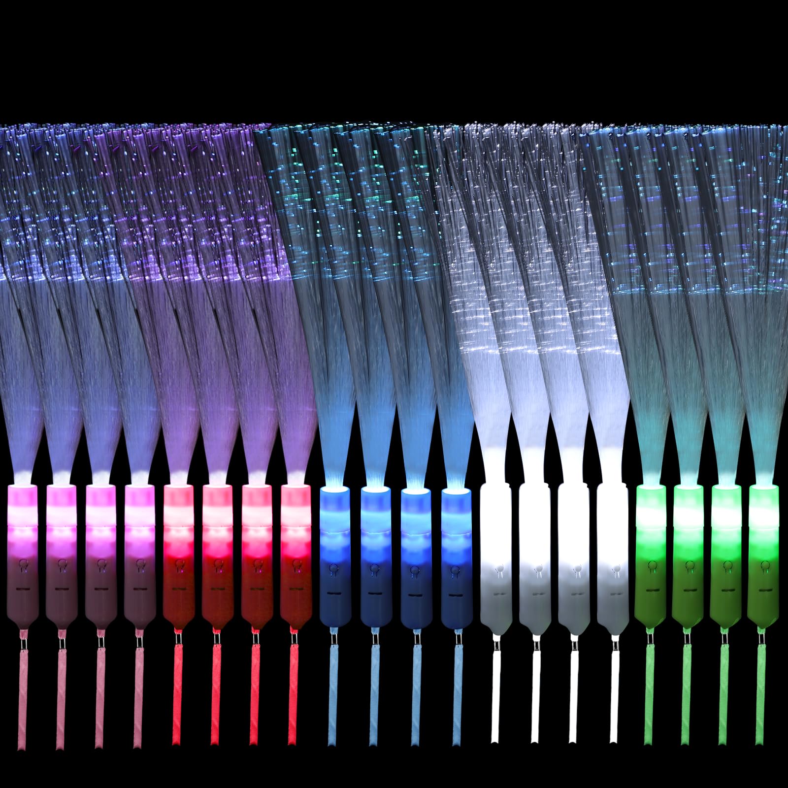 20Pcs Fiber Optic Wands, LED Glow Sticks Party Pack, Light Up LED Glow Wands Sticks, Concerts Birthday Party Supplies (20Pcs)