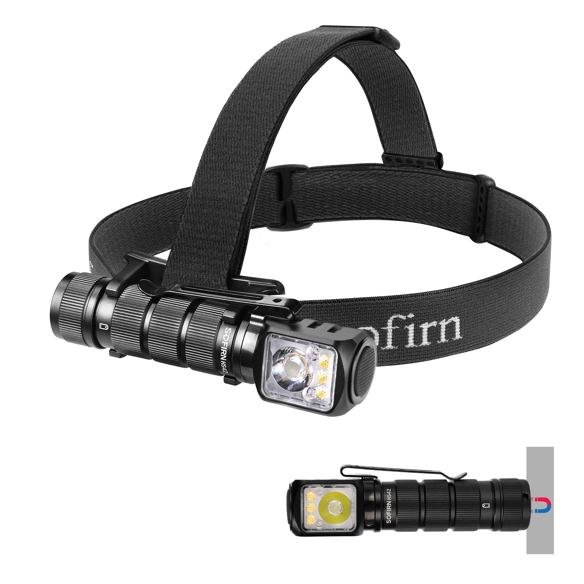 sofirn Rechargeable Headlamp with Red Light Mode 2-Way Clip HS42-2100 Lumen Head Lamp Super Bright LED -Type-C Charging Port- IP66 Waterproof - Hiking&Outdoor Camping&Car Repair-image-42