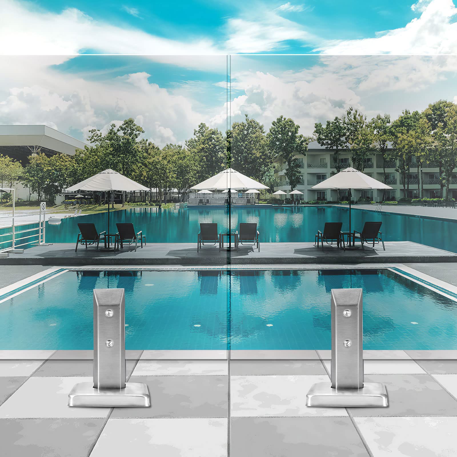 Morsetto per Vetro in Acciaio Inox 10Pz, Ringhiera per Piscina Vetro, per Vetro da 8-12 Mm/0,3-0,5" di Spessore, per Recinzioni in Vetro da Parete per Casa Scale Piscina Balaustra Balcone Giardino