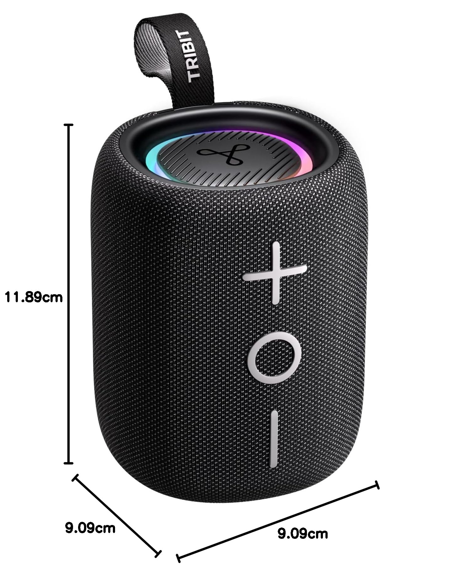 Tribit StormBox Mini+ głośnik Bluetooth 12 W, dźwięk przestrzenny 360°, czas odtwarzania 12 godzin, Bluetooth 5.4, IPX7, lampy RGB, połączenie TWS, typ C, obsługuje AAC/SBC, przenośny w domu/na
