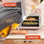 Bella Air Four à grille-pain à frites, 7 Options de cuisson prédéfinies, lave-vaisselle-safe EverGood Bacs enduits inclus, 60-Minute Arrêt automatique avec minuteur Audible, voyant de puissance, 1700 Watt, Blosom