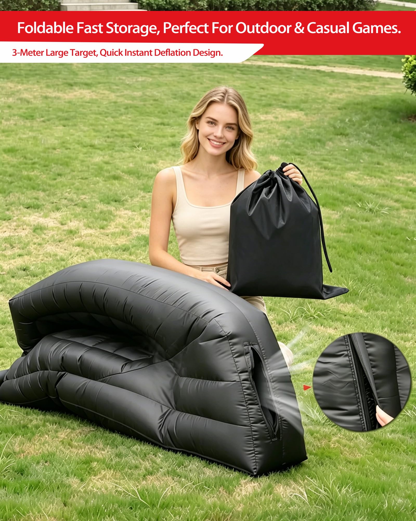 Tavola da freccette da calcio gonfiabile con ventilatore da 370 W e 8 palline gonfiabili per sport all'aria aperta, gioco di freccette con grande bersaglio e gioco di freccette da giardino