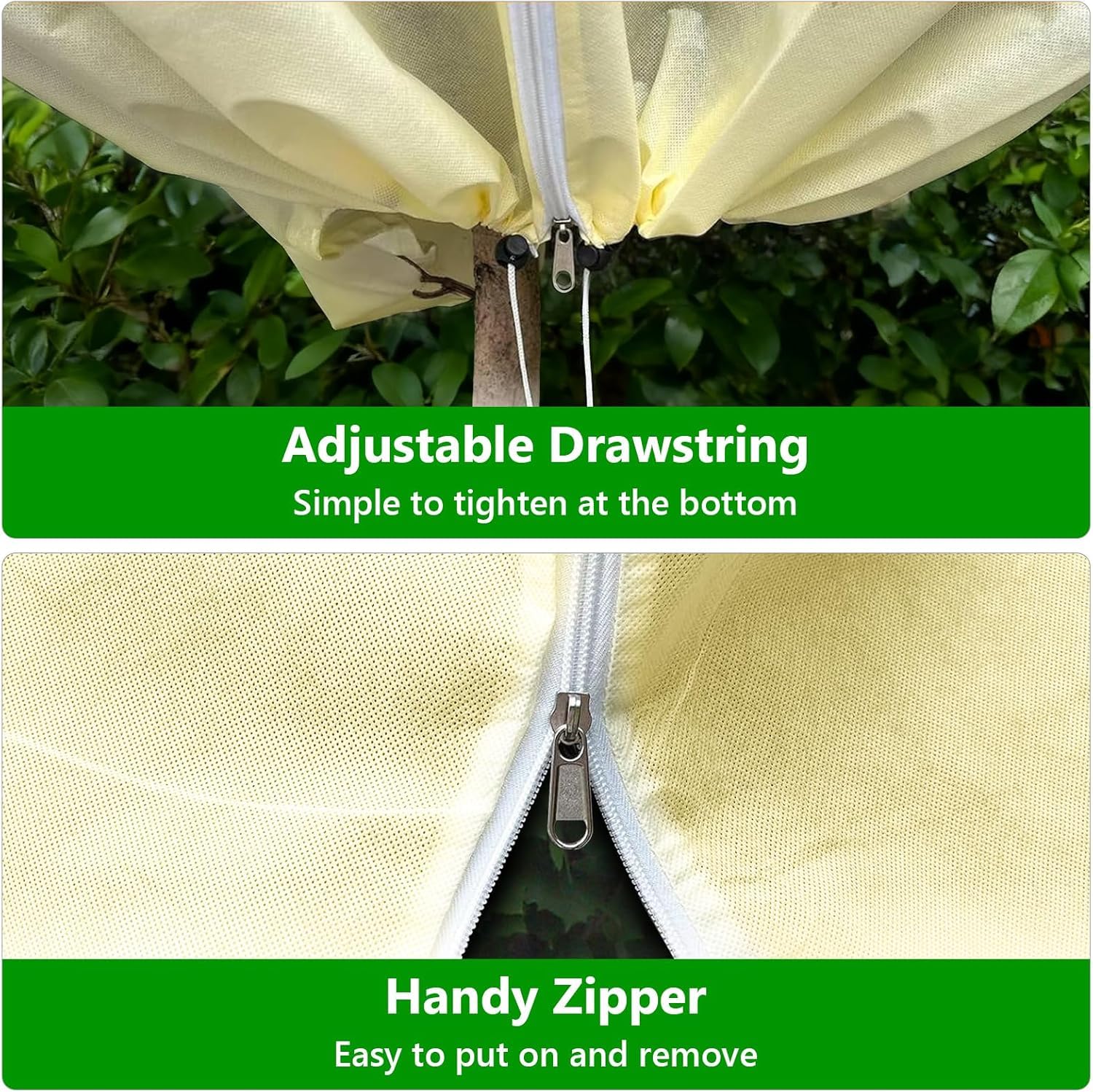 Paquete De 4 Mantas Antihielo para Plantas - Cubiertas De Invierno De 81 X 122 Cm, Tela Protectora De 68 G/m² para árboles, Arbustos Y 4 Pack 48”W x 71”H Circular