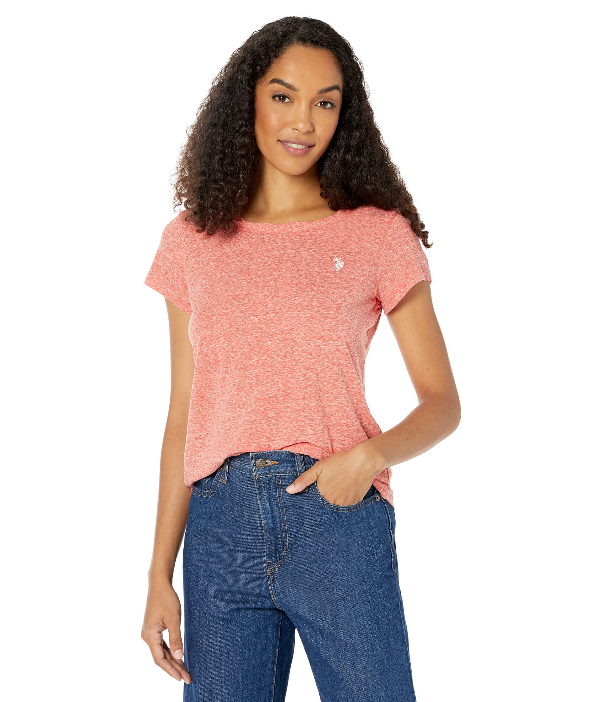 U.S. POLO ASSN.Snow Yarn Tee Shirt Orange Red XL