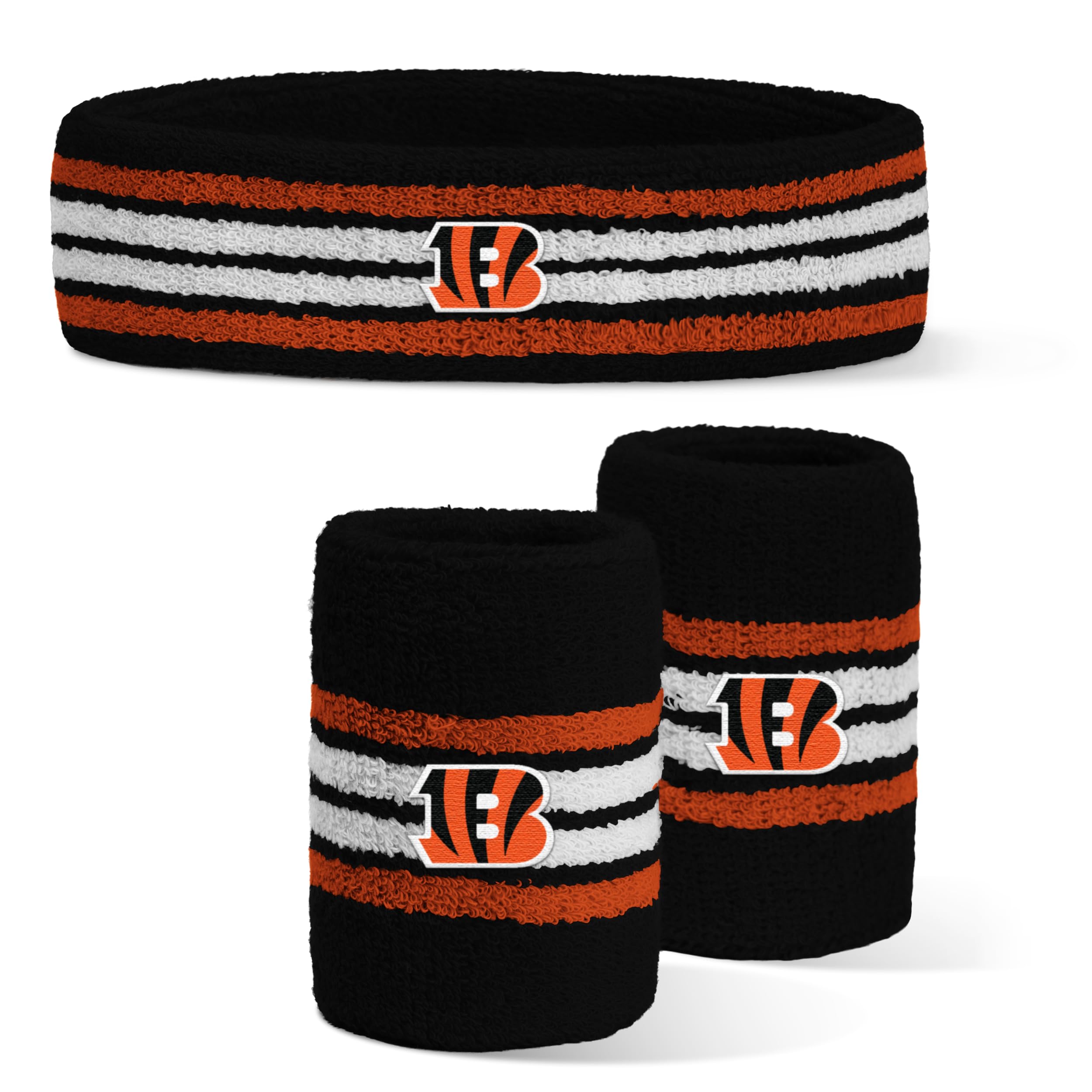 For Bare Feet NFL Officially Licensed Team Logo Headband &amp; Wristband Combo Pack Team Color OSFM