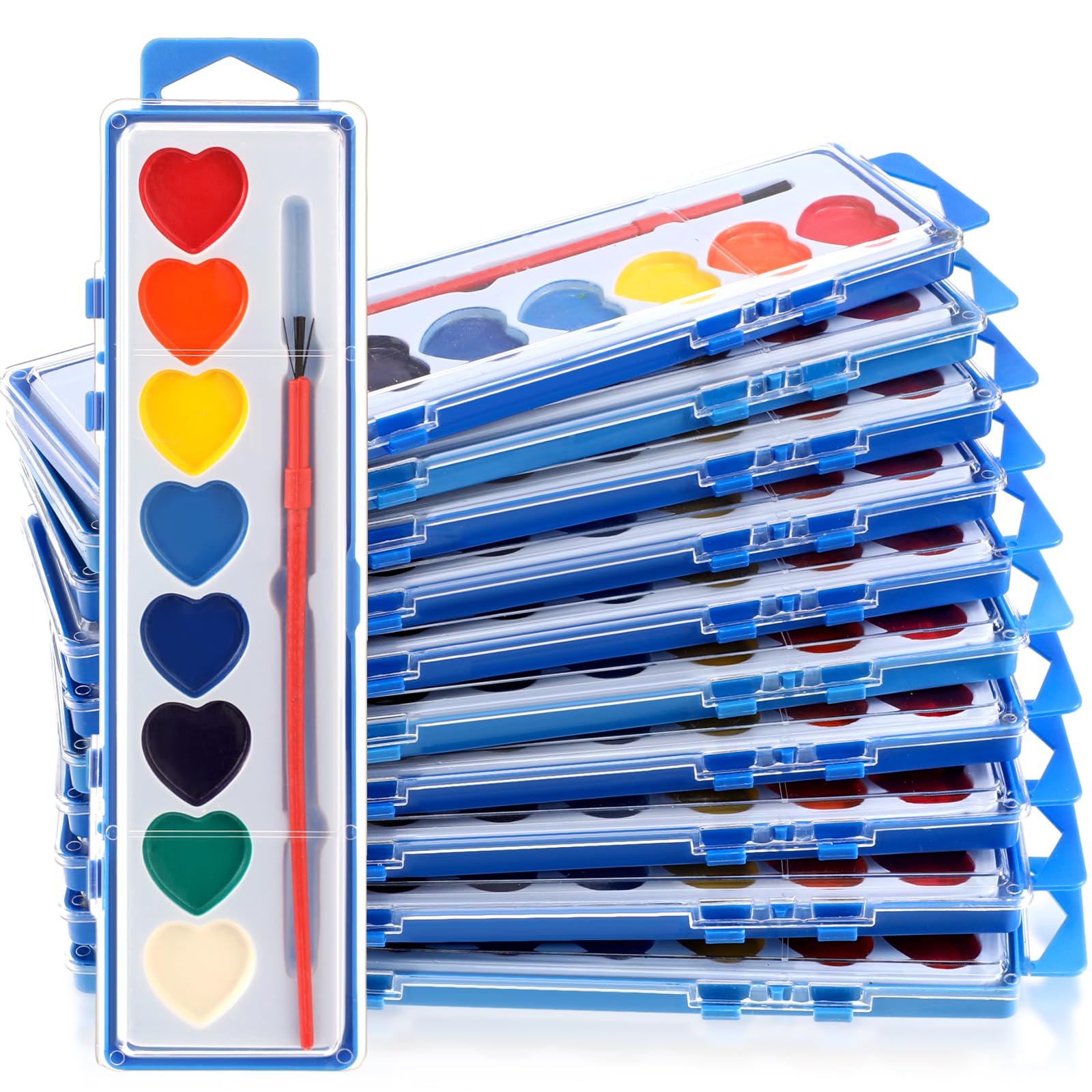 36 Pack Watercolor Paint Set 8 Colors Washable Water Paint for Kids Paint with Paintbrush Party Favors Art Paints for Adults School Classroom Party Gifts