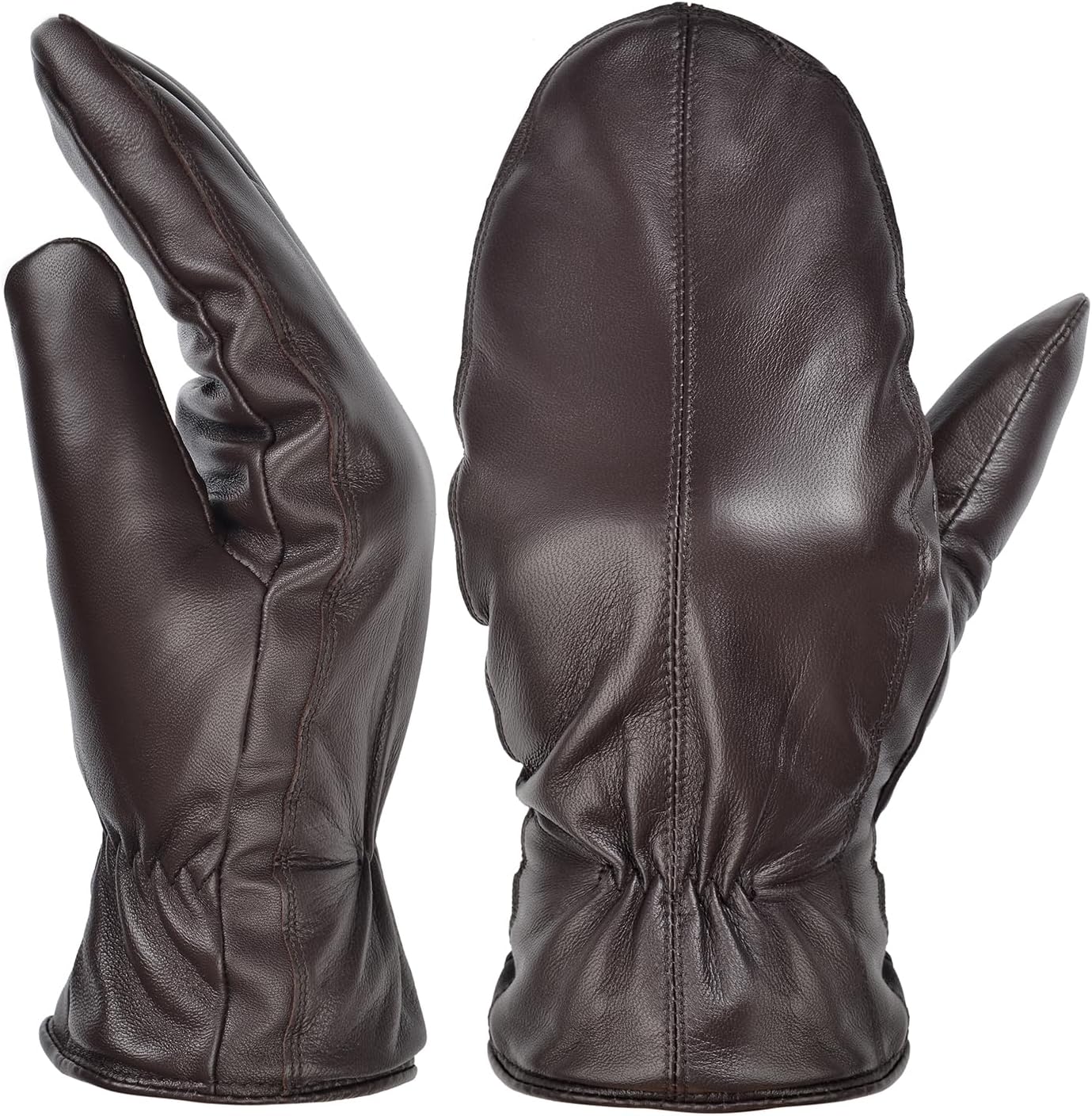 Winter Mittens Mens Leather Mittens Touchscreen Men Warm Mittens For Cold Weather Thinsulate Lined LM71US-T