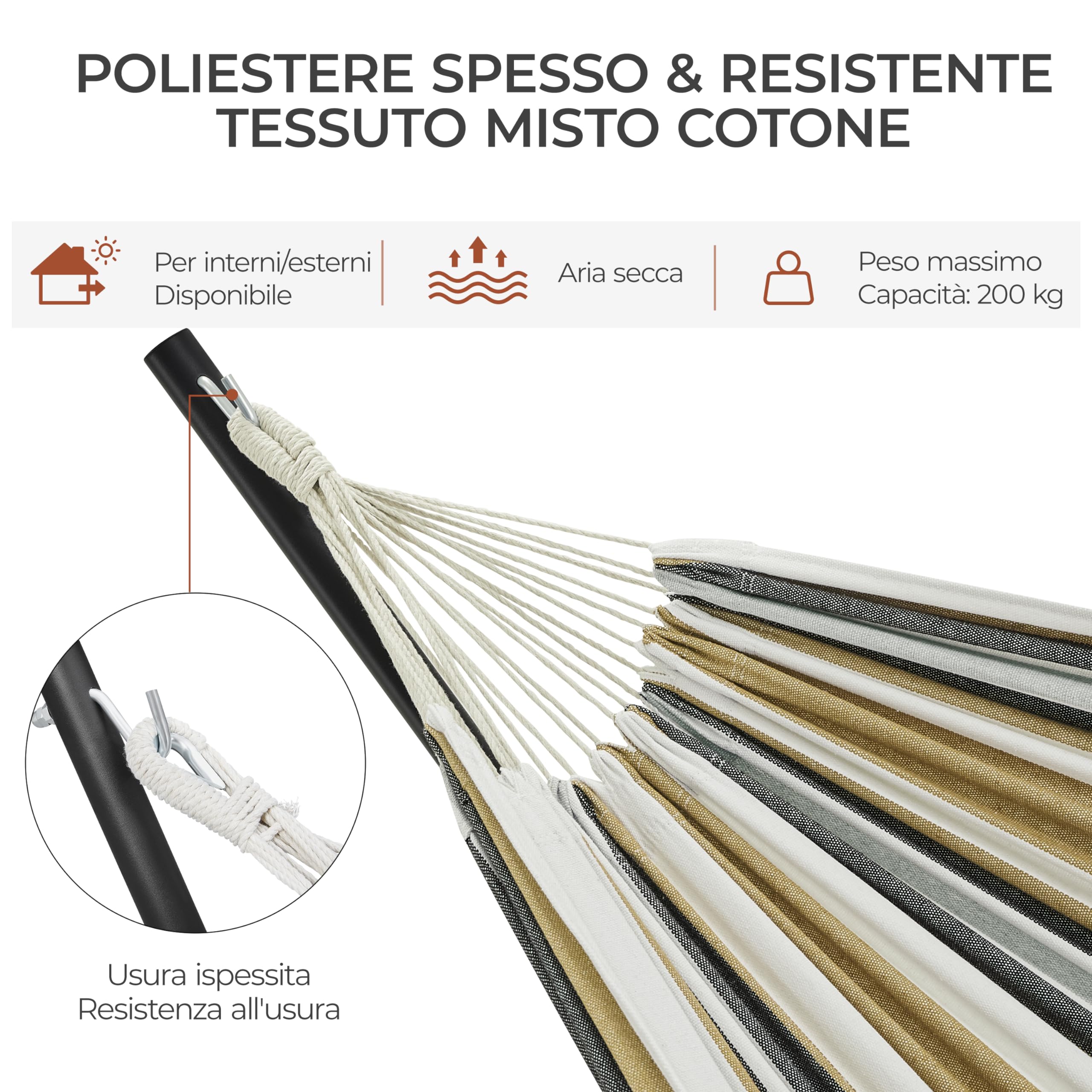 Yaheetech Amaca Da Esterno Con Supporto Regolabile Carica 200 Kg Con