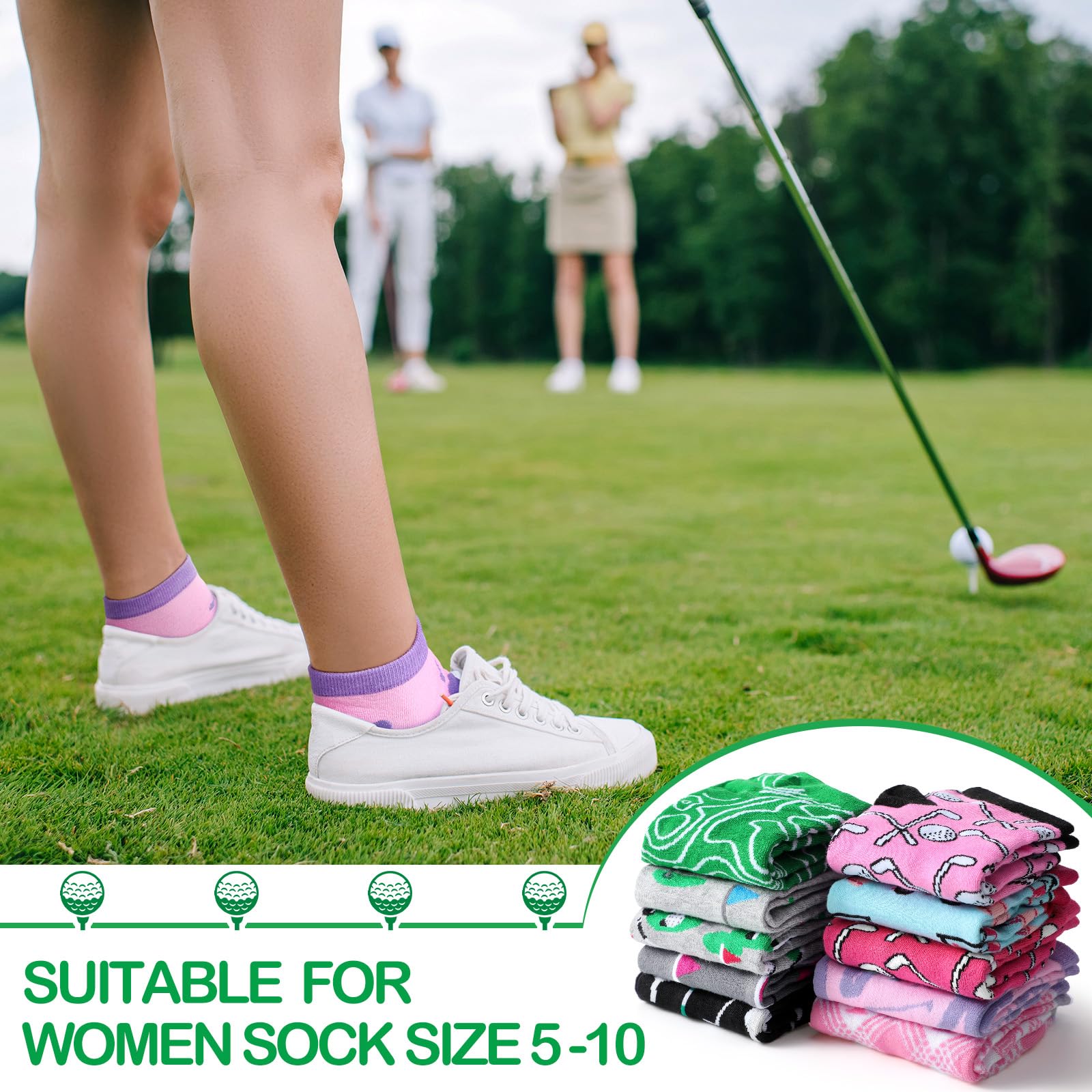 10 pares de calcetines de golf de verano novedosos atléticos de corte bajo para golf, calcetines invisibles para golfistas, regalo para hombres y mujeres, día del padre