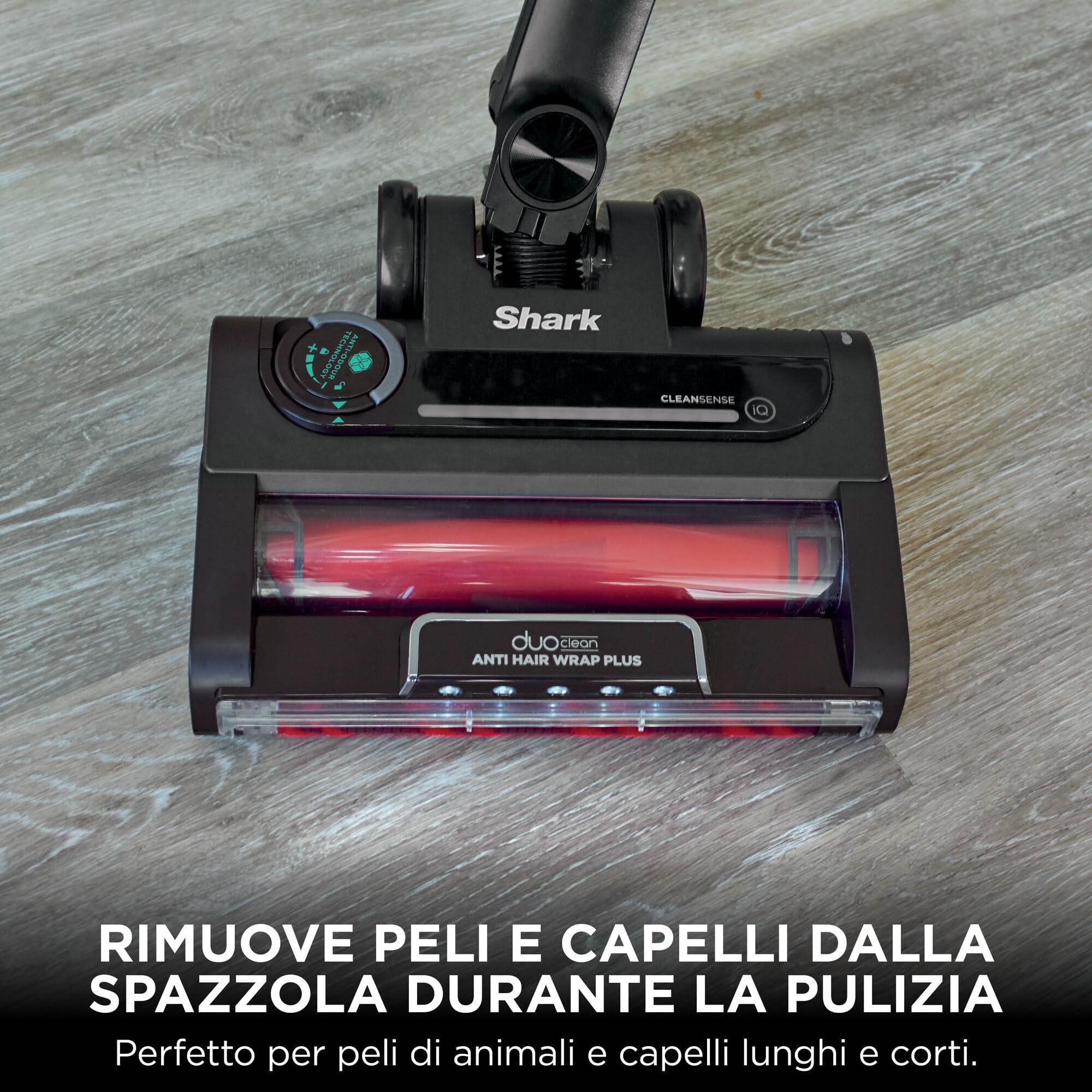 Shark Stratos - Aspirapolvere Senza Fili - Funzioni Anti-Hair Wrap, CleanSense IQ, PowerFins Plus - 60 Minuti di Autonomia - Modello IZ400EUTBK, Colore Rame