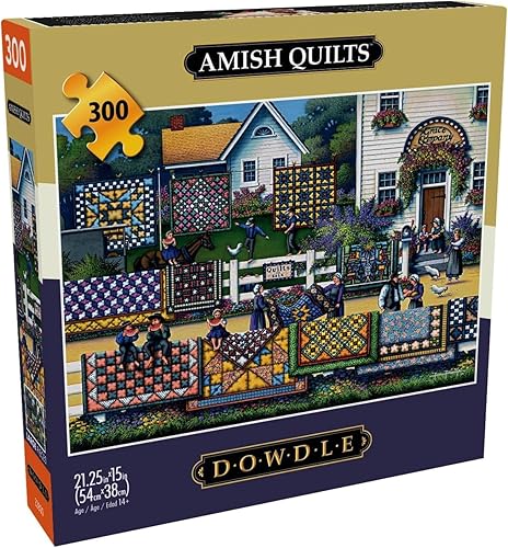 Buffalo Games - Dowdle - Amish Quilts - Rompecabezas de 300 piezas grandes para adultos rompecabezas desafiante perfecto para noches de juego -