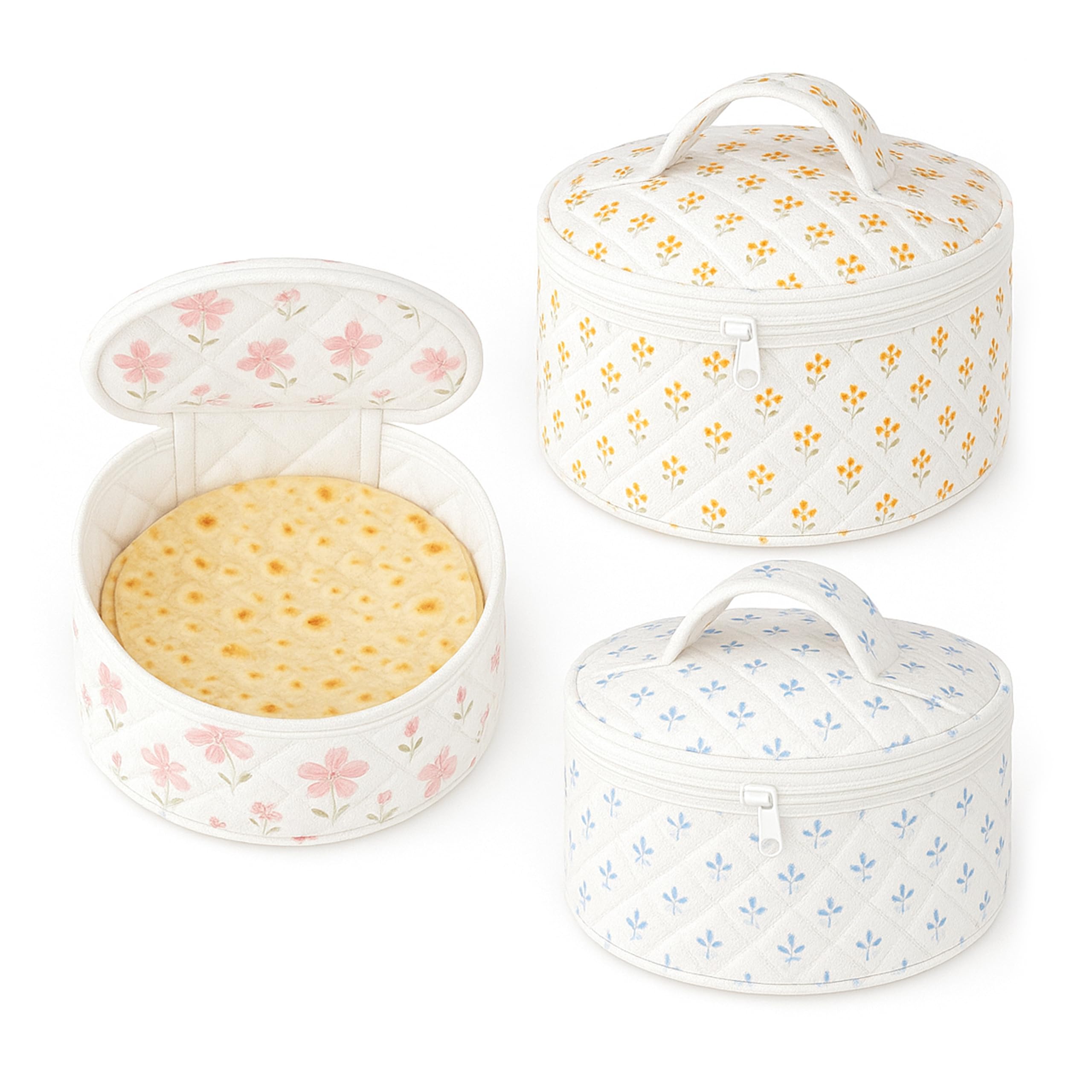 Khillayox Roti Cloth Wrap RumaL Casserole Shape Zip Lock Chapati cover in Round Style Traditional Kitchen Napkin (Color Print May vary) Keep Roti-Chapati Fresh Pack of 1-picture-10