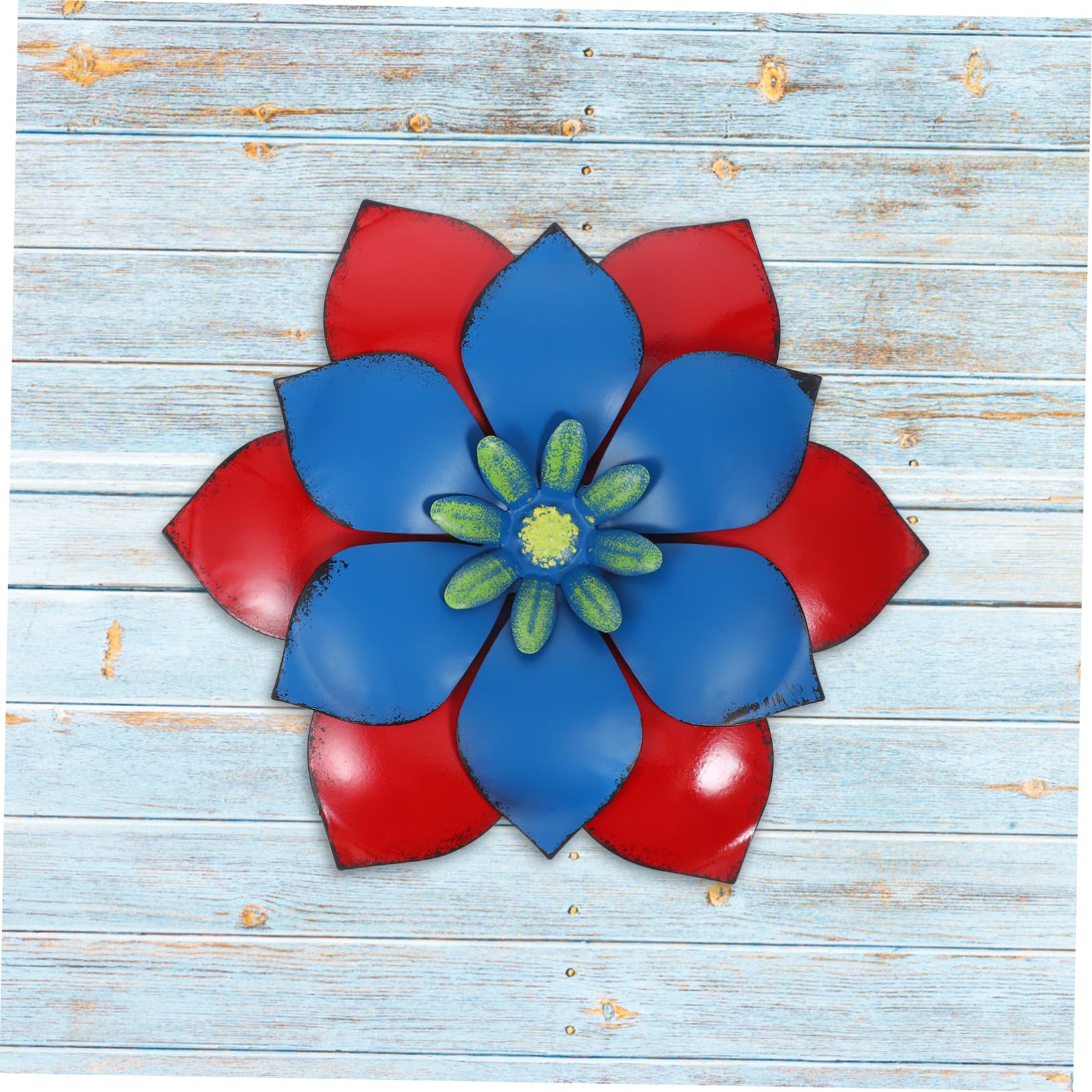 DECHOUS Decorazione Murale Floreale in Ferro Verniciato Rosso, Scultura Da Parete Sospesa Fiori Realistici Effetto Tridimensionale, Per Interni Ed Esterni Soggiorno, Camera Da Letto e Giardino