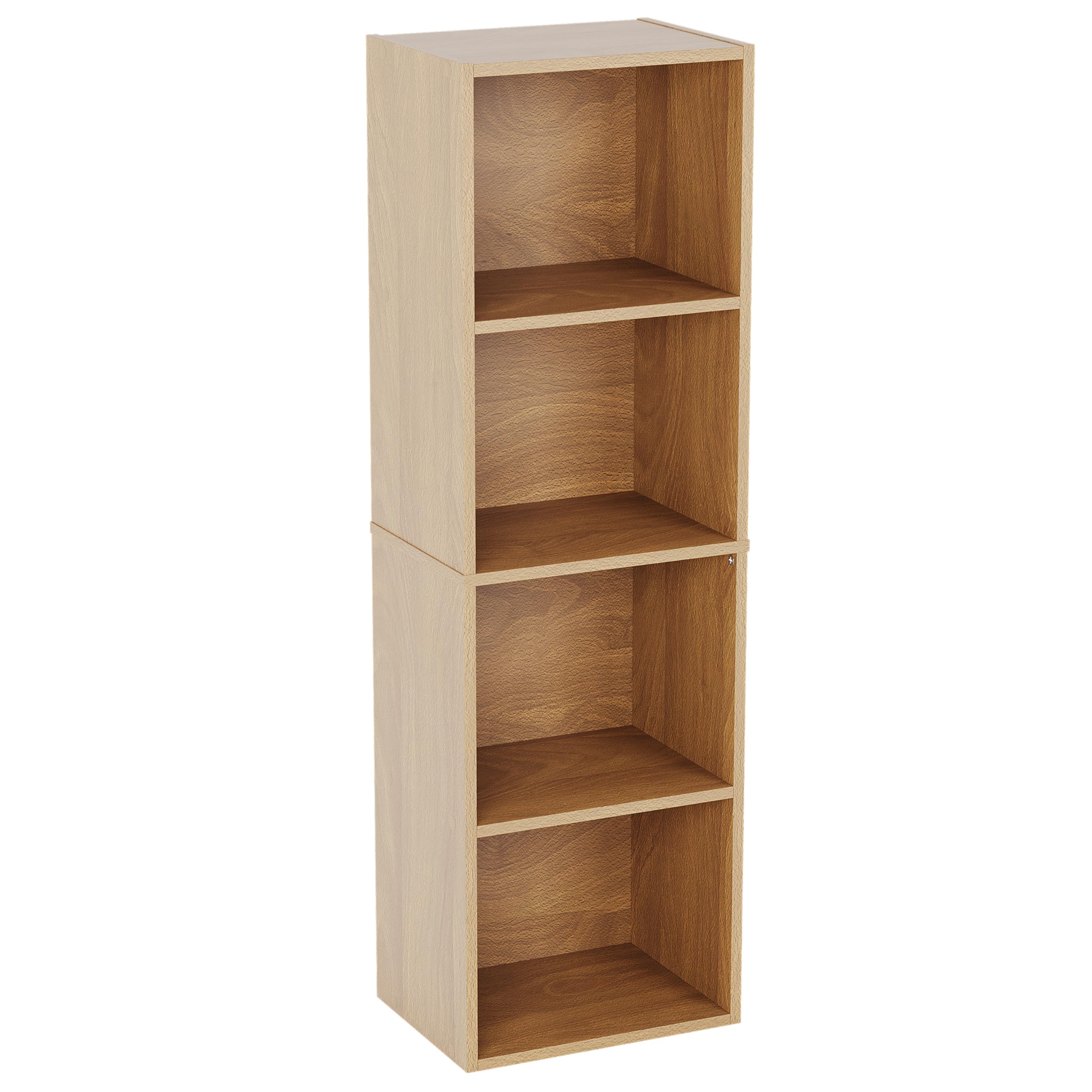 Vida Designs Oxford 4-poziomowy regał na książki, drewno dębowe, regał ekspozycyjny, regał biurowy, meble do salonu