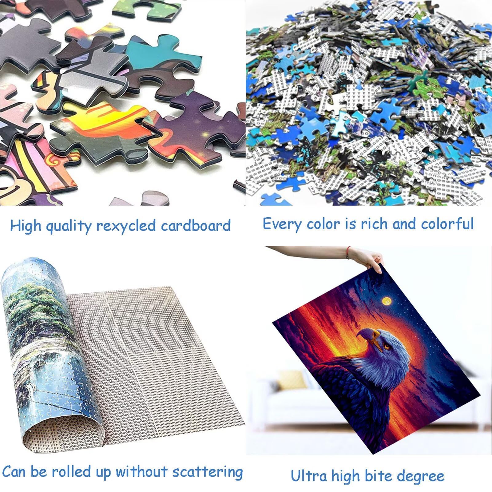 Puzzle 3000 elementów orzeł puzzle dla dorosłych księżyc 122 x 81 cm unikalne rzemiosło klasyczne 3D drewniana układanka do rodzinnych gier aktywnych, układanka do samodzielnego wykonania nawet do