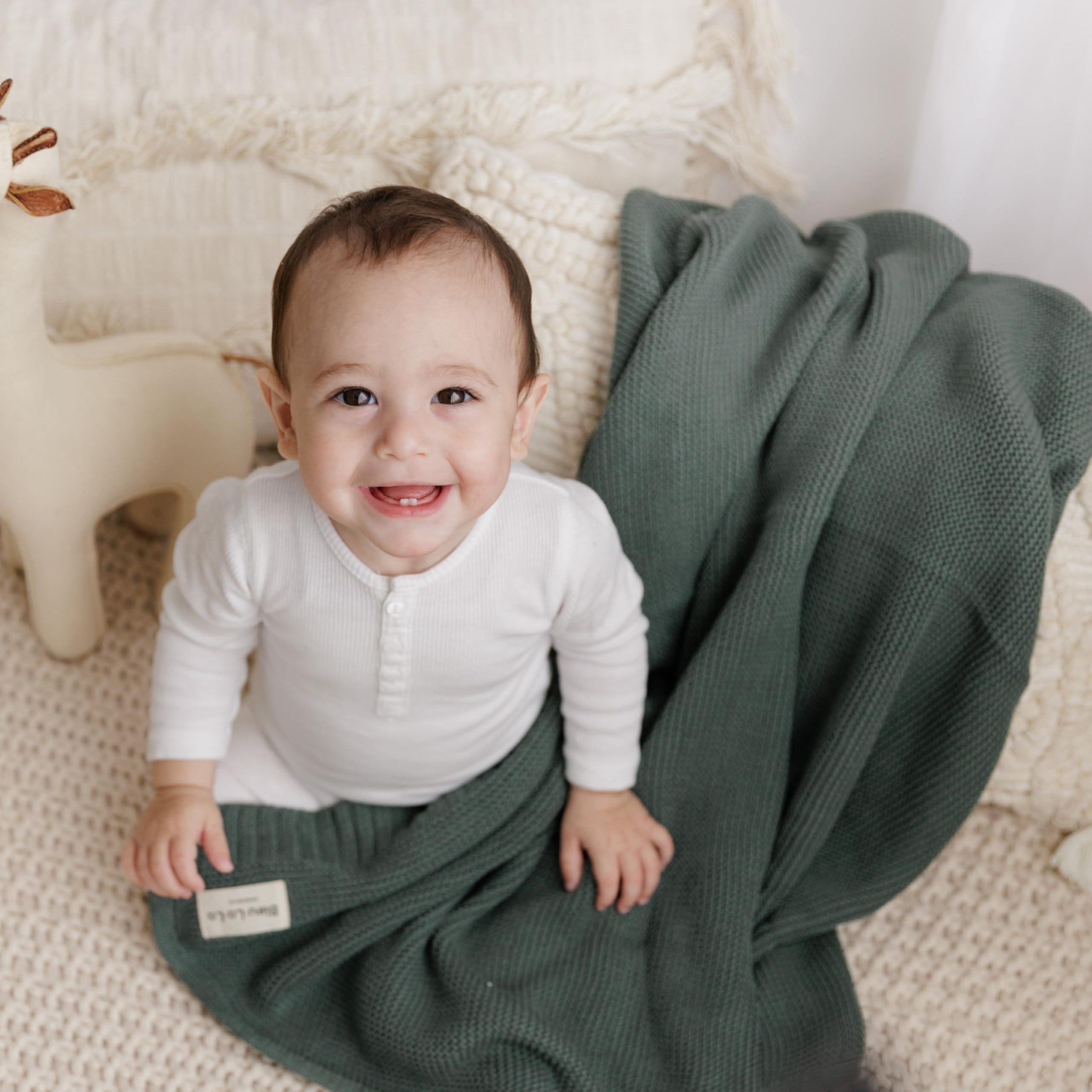 Manta para Bebé - 100% Algodón Orgánico, Pañuelo Envoltente para Niñas Y Niños - Manta De Cuna Suave, Cálida Y Acogedora para Envolver A Recién Nacidos Y Bebés (Verde Cazador)